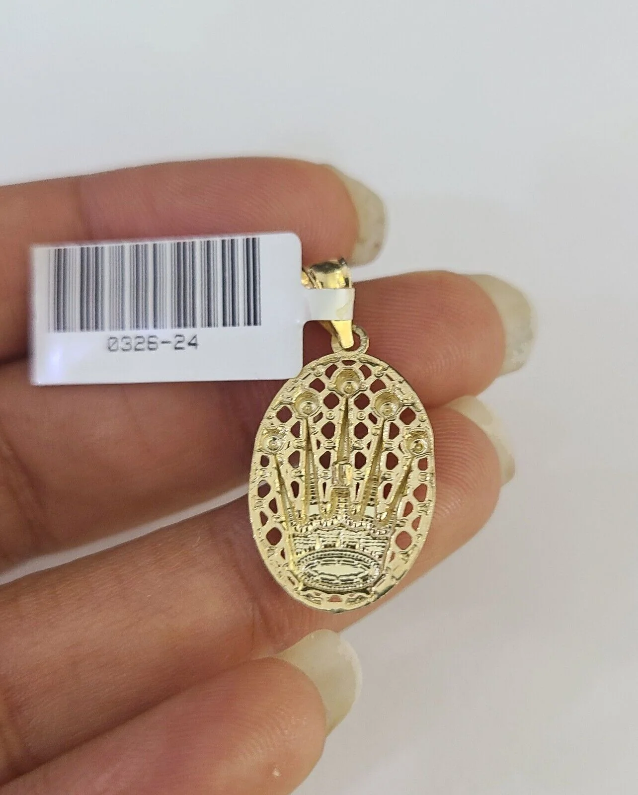 10k 2.5mm Rope Chain Crown Pendant 18"-30" Yellow Gold Set Charm Necklace - Image 6