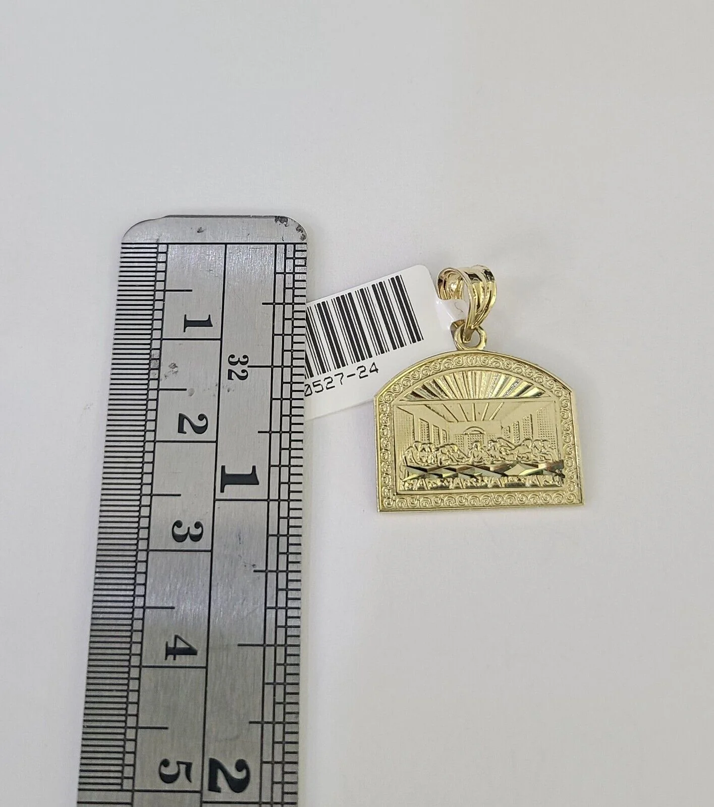 10k 2.5mm Rope Chain Last Supper Pendant 18"-30" Yellow Gold Set Charm Necklace - Image 3