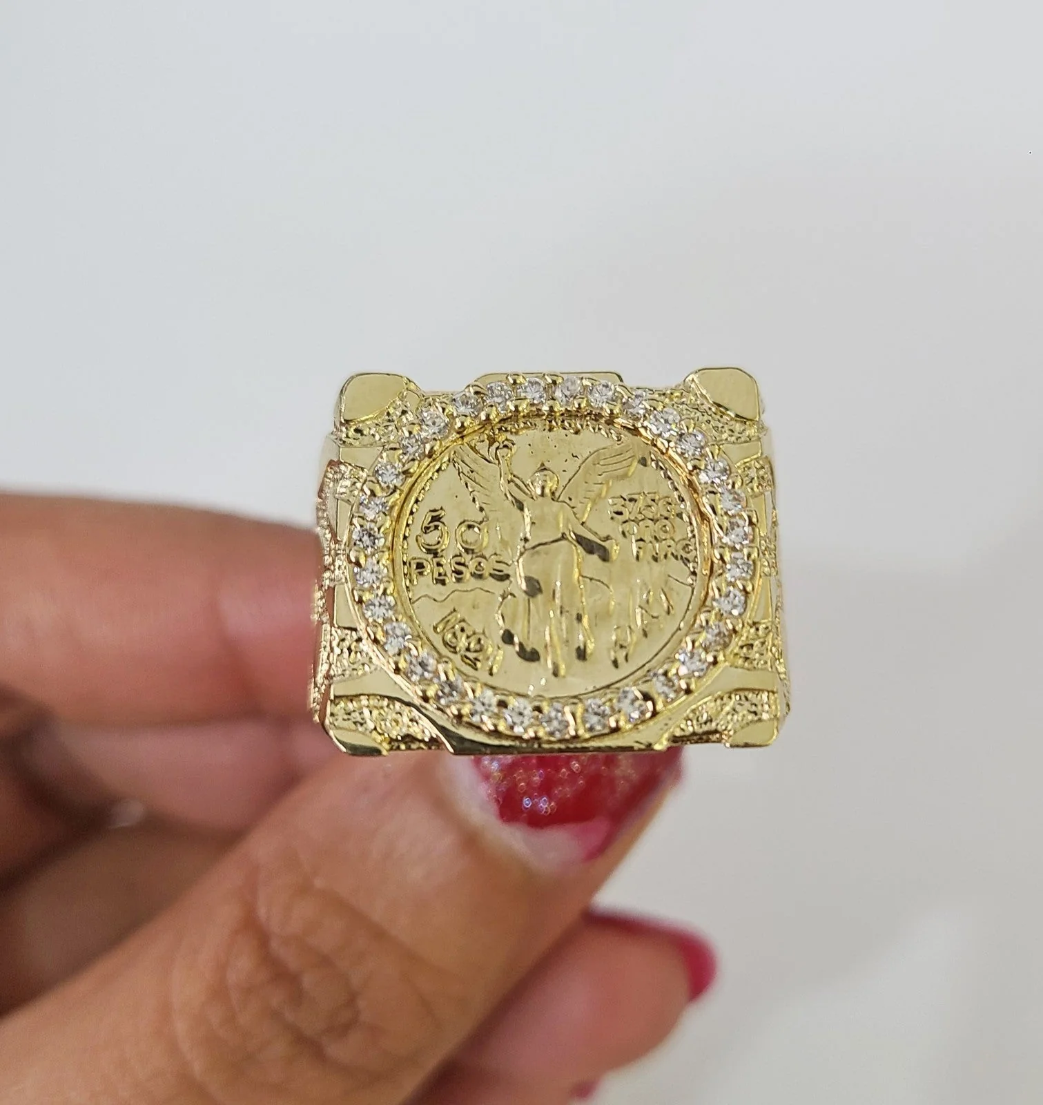 10k 50 Pesos Centenario Ring Yellow Gold Men Real Genuine All Sizes - Image 5