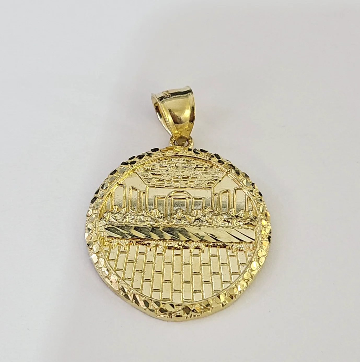 10k  Last Supper Charm Pendant Men Women 10kt Real Yellow Gold