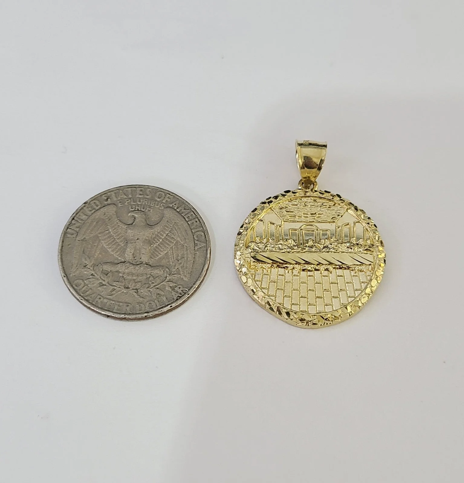 10k  Last Supper Charm Pendant Men Women 10kt Real Yellow Gold - Image 4