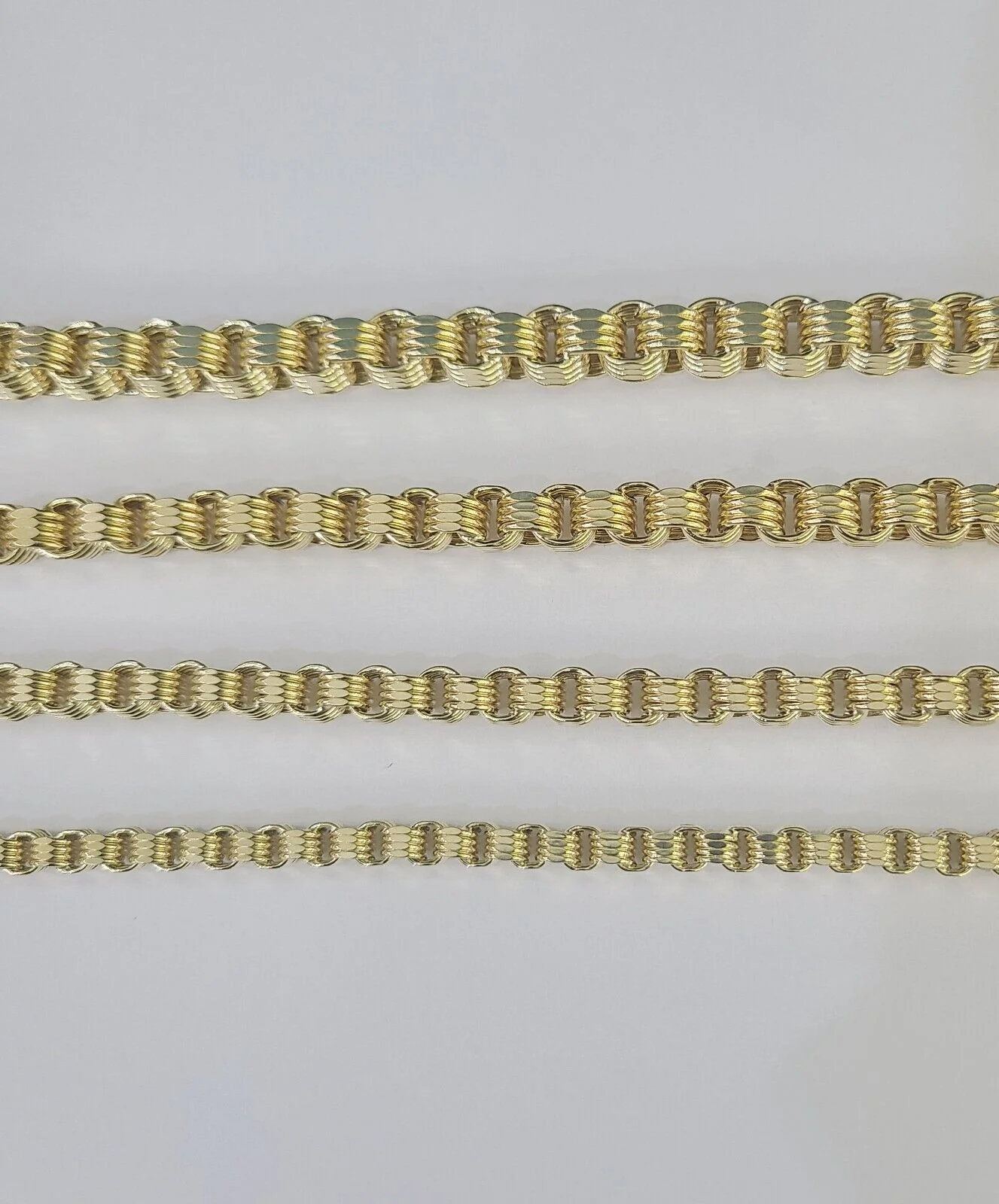10k Byzantine Chain Yellow Gold Necklace 4mm-7mm 20-30 Inches Real Men Women - Image 4