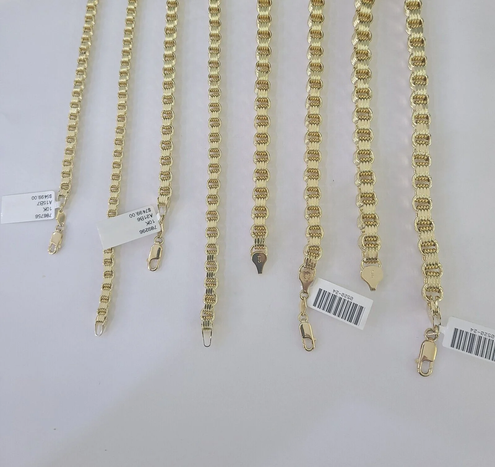10k Byzantine Chain Yellow Gold Necklace 4mm-7mm 20-30 Inches Real Men Women - Image 5