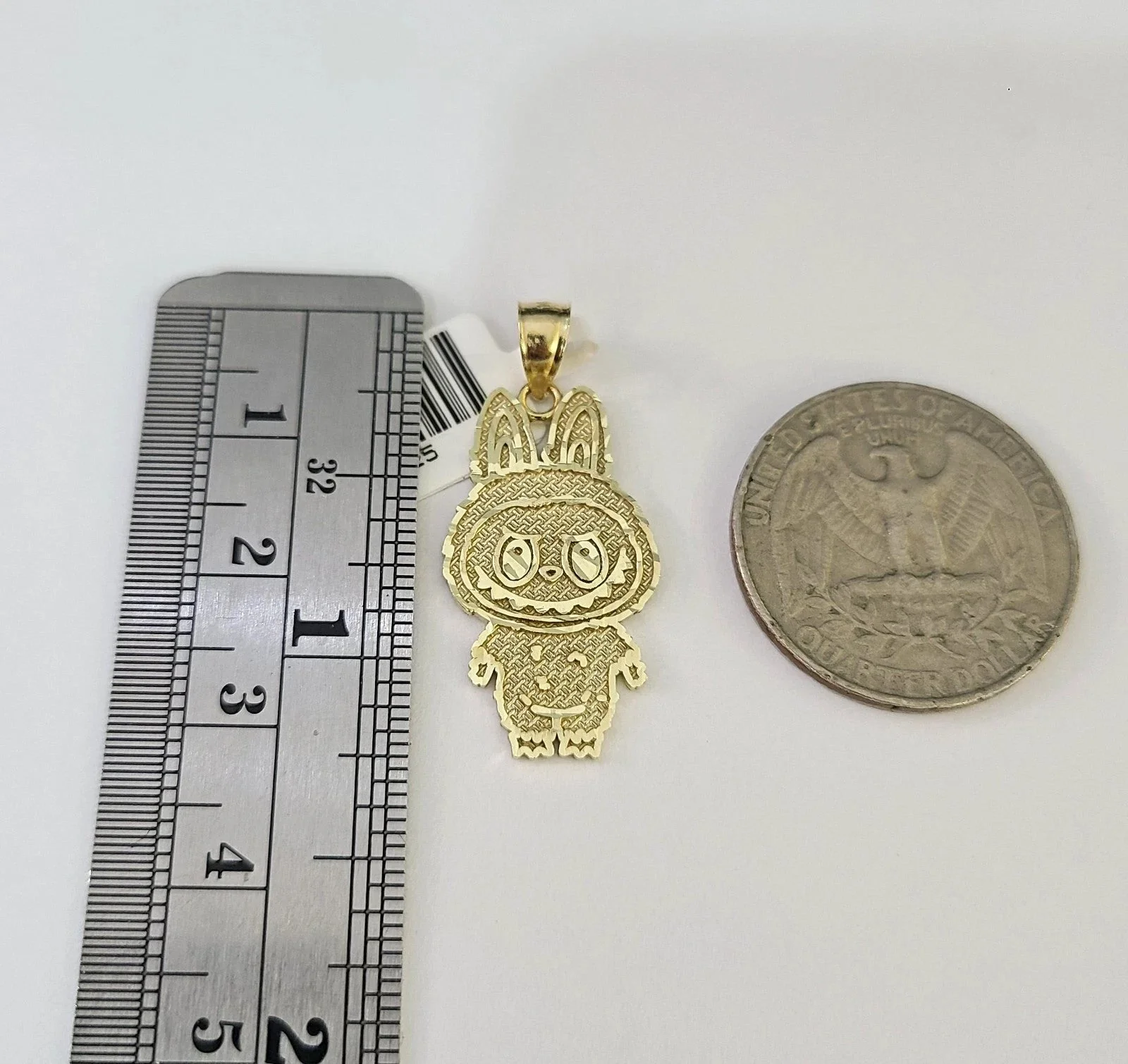 10k Cartoon Monster Charm Pendant Men Women 10kt Real Yellow Gold - Image 2