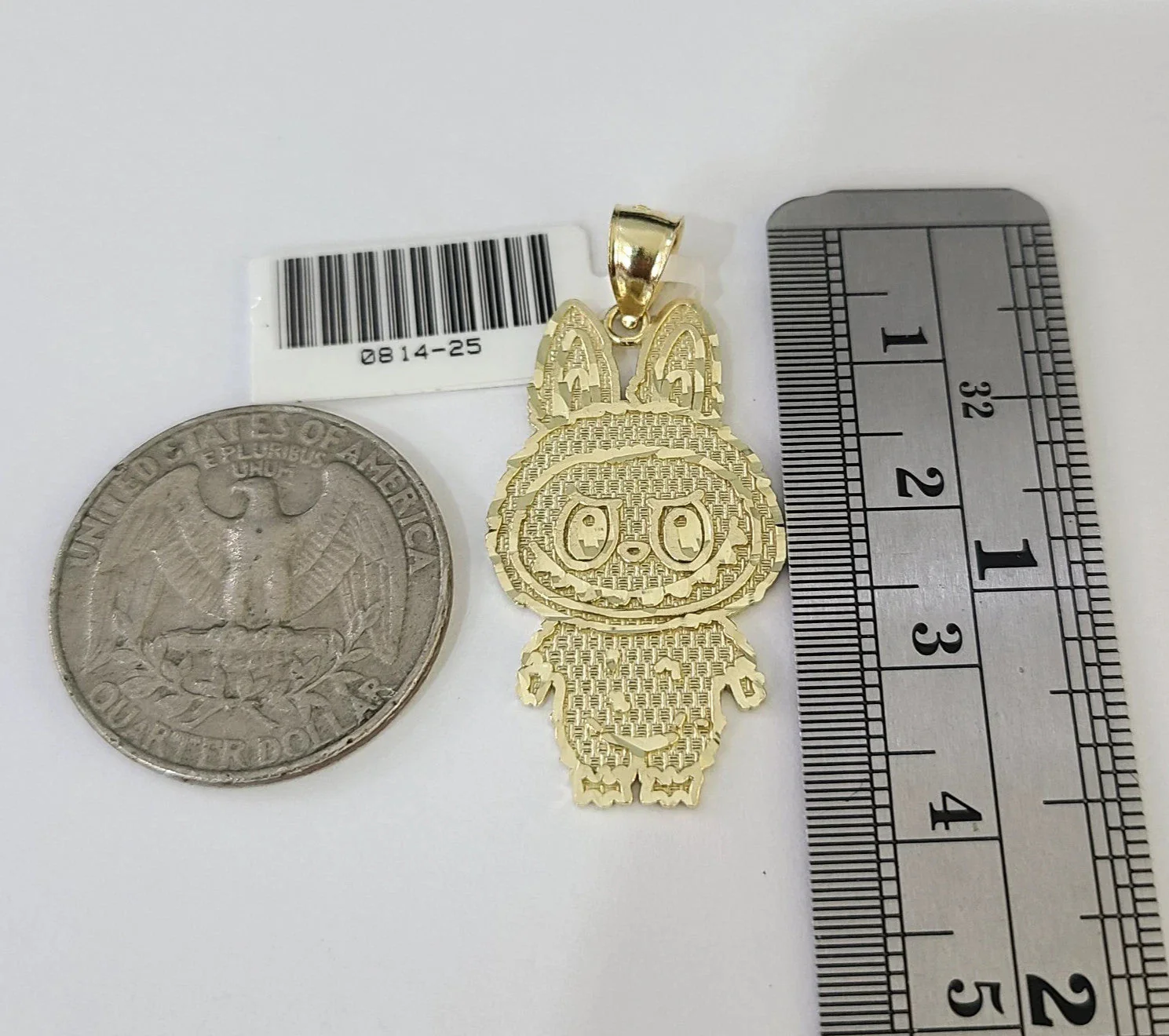10k Cartoon Monster Charm Pendant Men Women 10kt Real Yellow Gold - Image 3