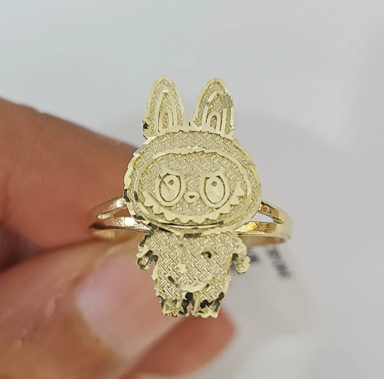 10k Cartoon Monster Ring Yellow Gold Men Women Real Genuine - Image 2