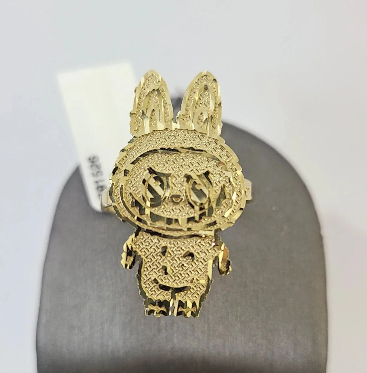 10k Cartoon Monster Ring Yellow Gold Men Women Real Genuine - Image 4