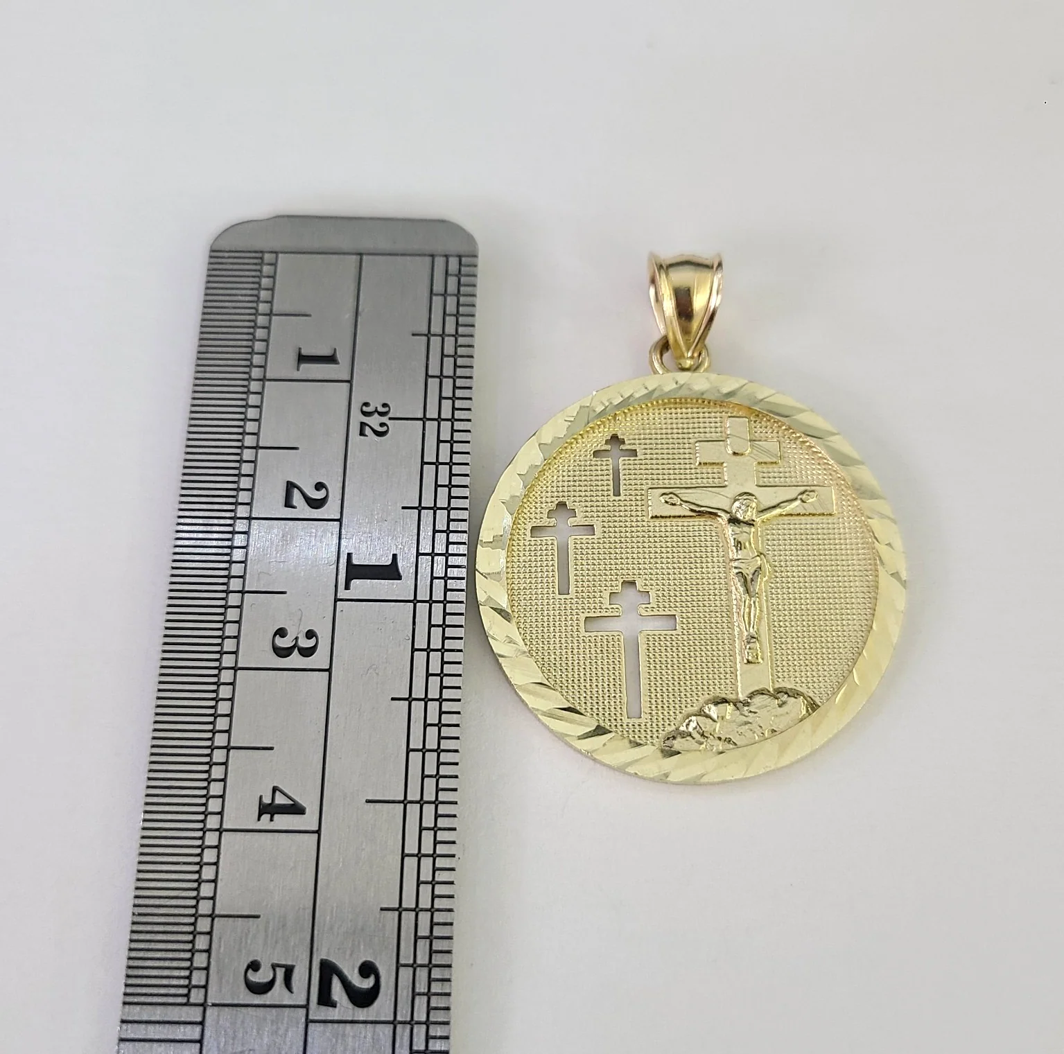 10k Cross Medallion Charm Miami Cuban Chain Pendant 5mm 18"28" Necklace Gold - Image 5