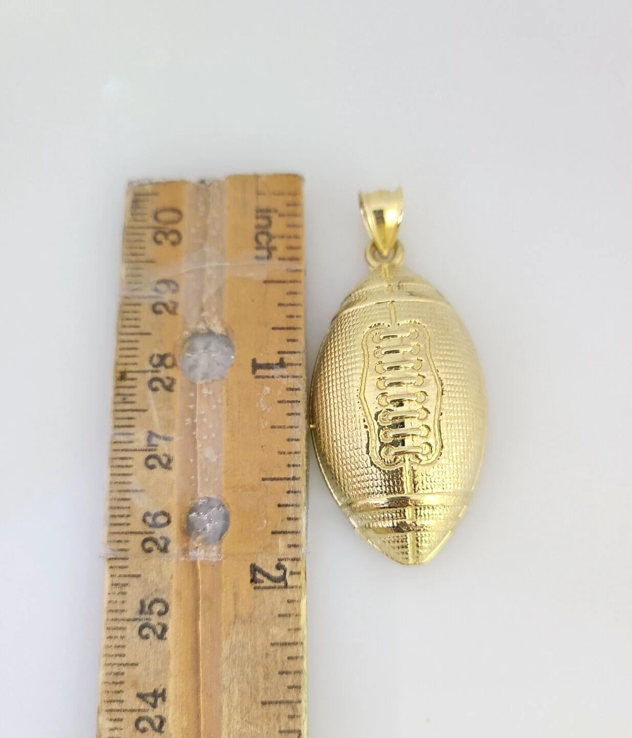 10k Foot Ball Charm Miami Cuban Chain Pendant Set 5mm Necklace Yellow Gold - Image 6