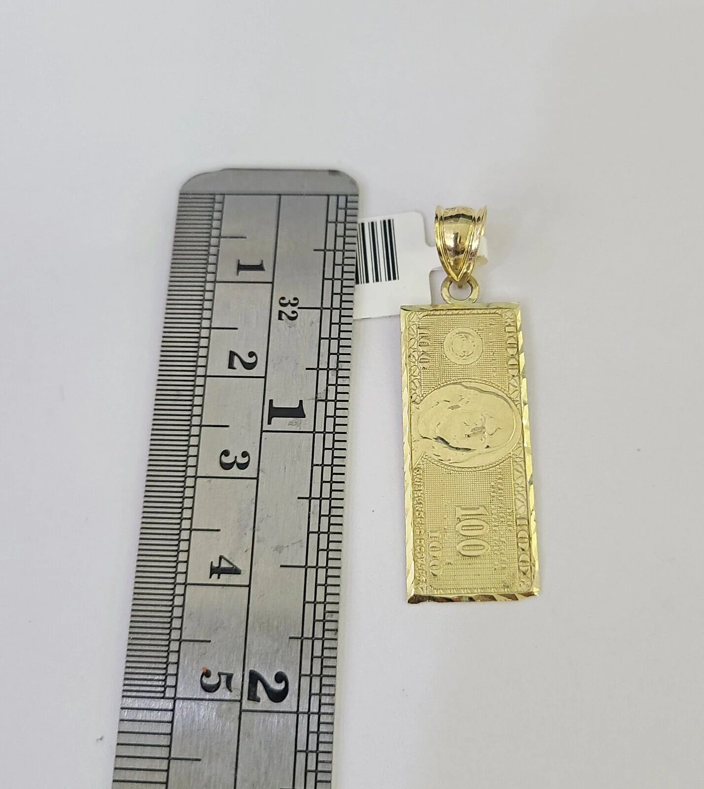 10K Franco Chain 100 Money Dollar Pendant Charm Necklace 16"-24" 2mm Gold SET - Image 3