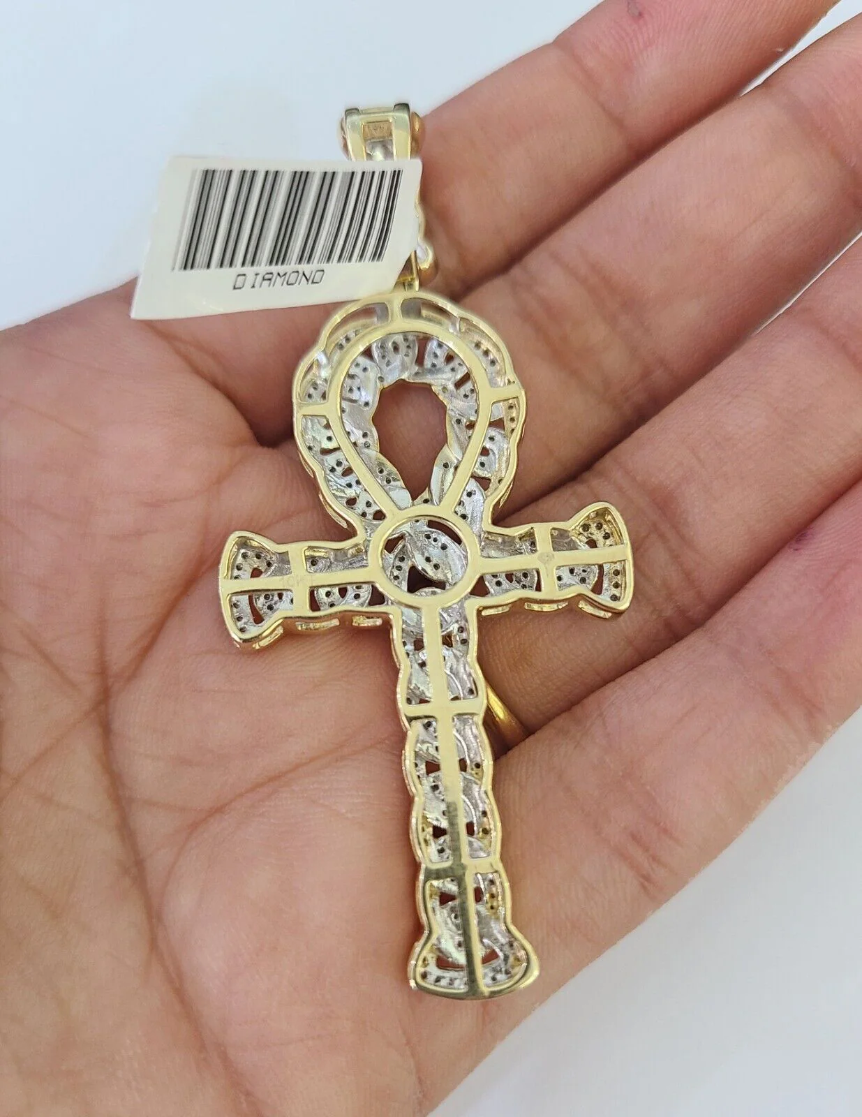 10K Franco Chain Diamond Jesus Cross Pendant Charm Necklace 20"-28" 4mm Gold SET - Image 7