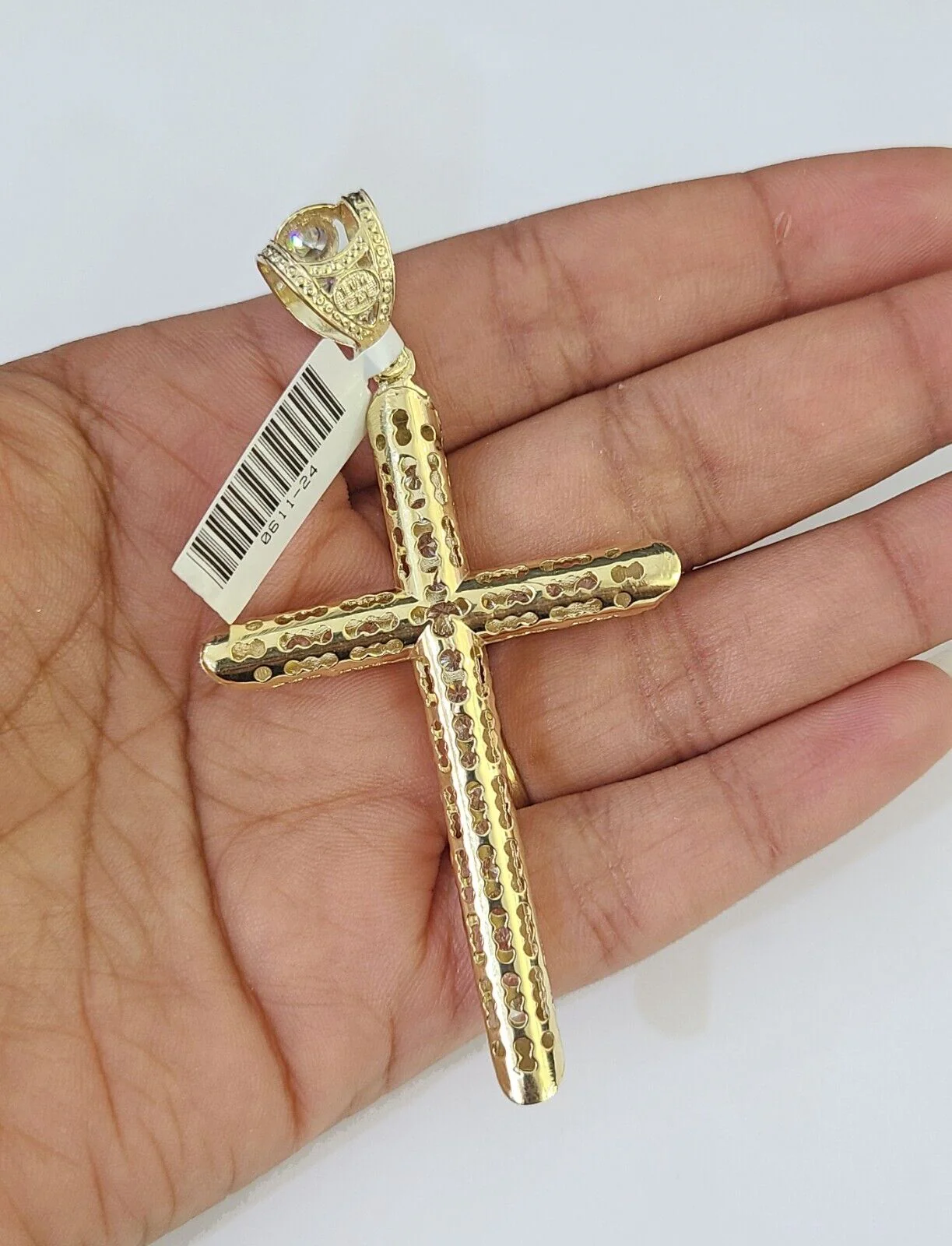 10K Franco Chain Jesus Cross Pendant Charm Necklace 20"-26" 3mm Gold - Image 6