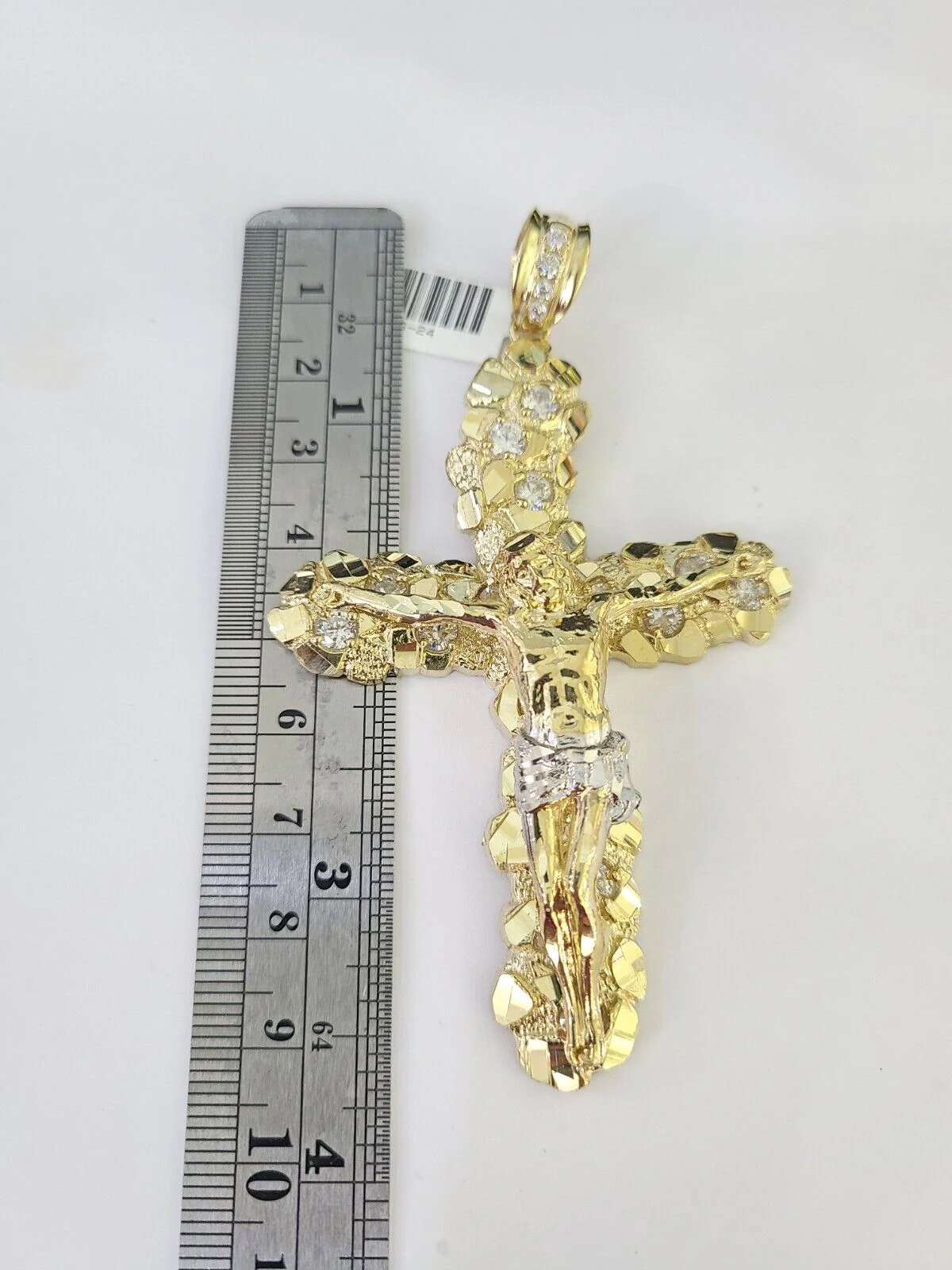 10K Franco Chain Jesus Crucifix Cross Pendant Charm Necklace 20"-28" 4mm Gold - Image 2
