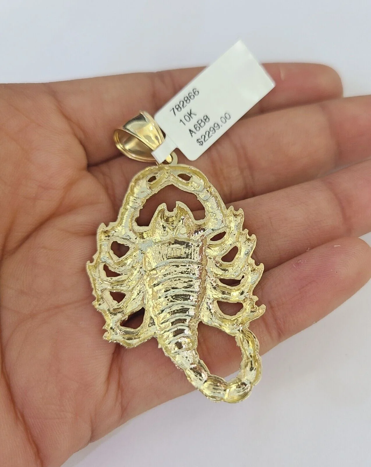 10K Franco Chain Scorpio Pendant Charm Necklace 20"-28" 4mm Gold SET Yellow - Image 7