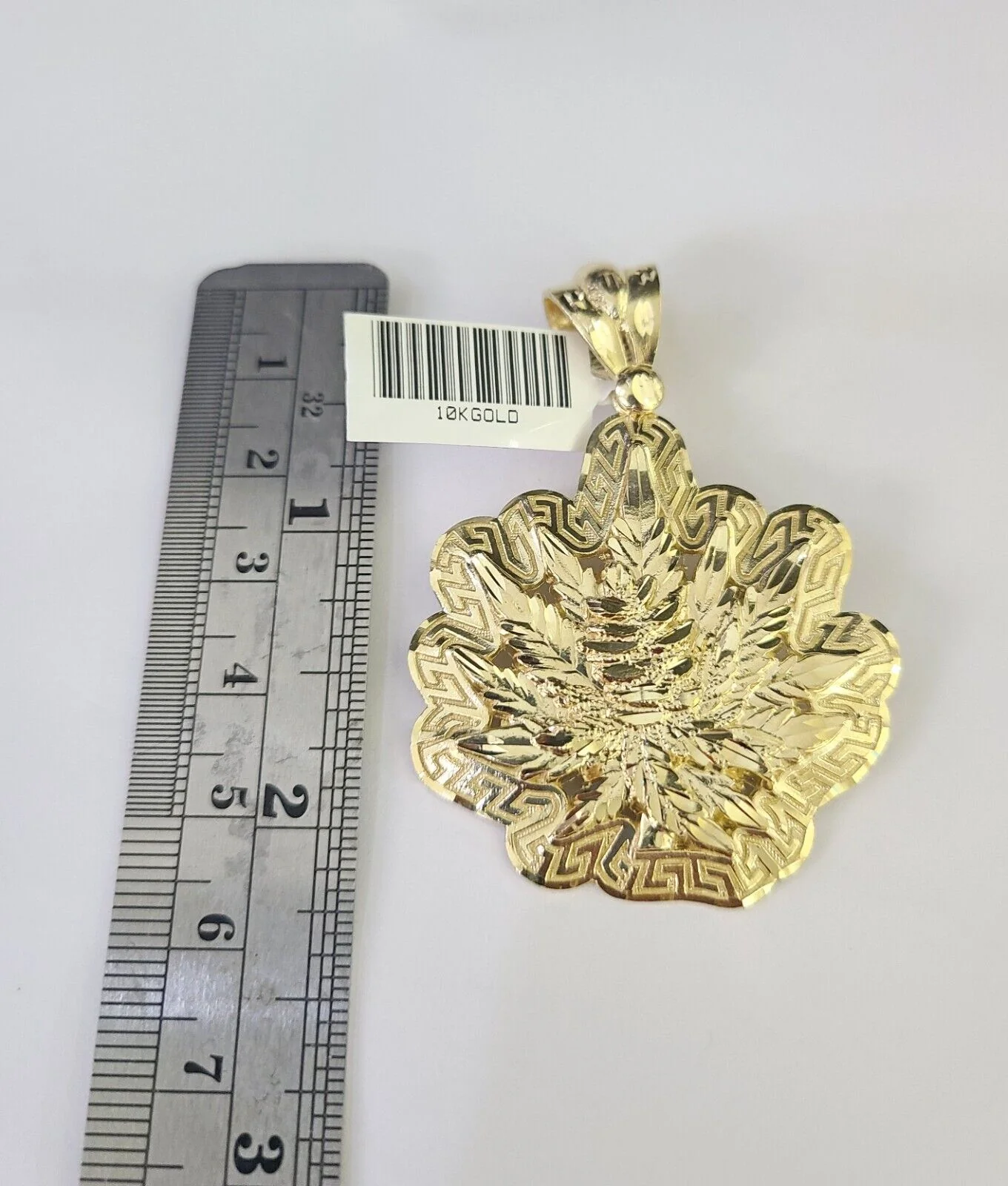 10K Franco Chain Weed Leaf Pendant Charm Necklace 20"-28" 4mm Gold SET Yellow - Image 2