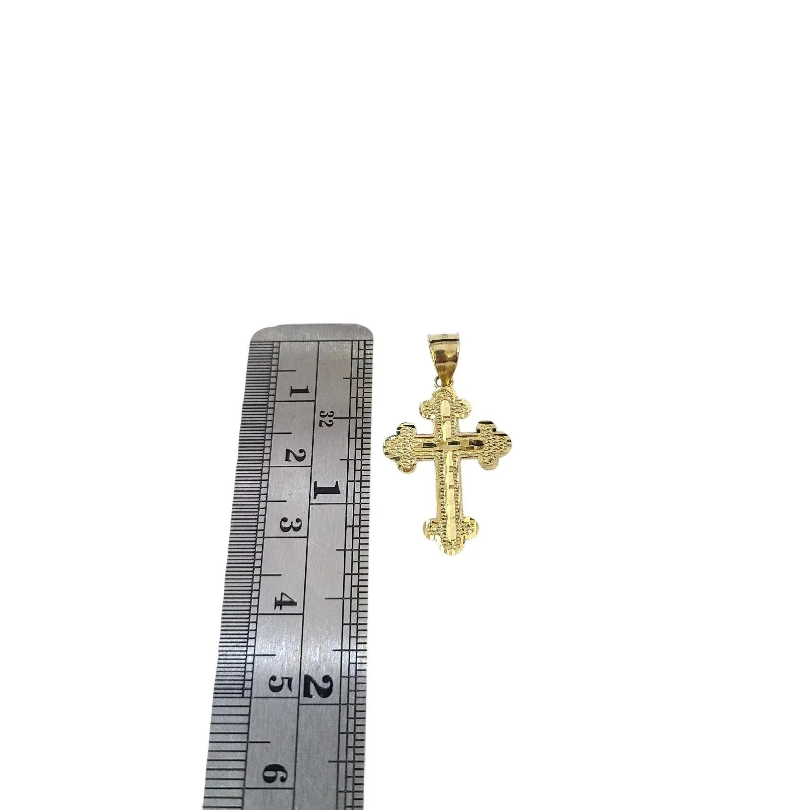 10K Gold 3mm Rope Chain Filigree Cross Pendant Charm Necklace Set 18"-28" Unisex - Image 5