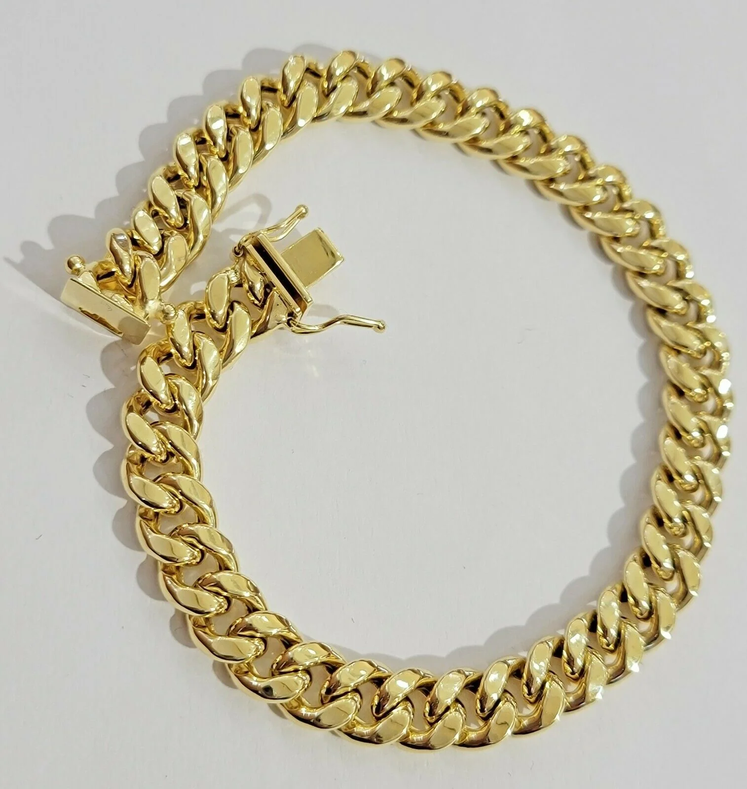 10k Gold 9mm Cuban Link Bracelet 7.5" Men's Box Lock REAL 10kt Thick Miami Cuban - Image 5
