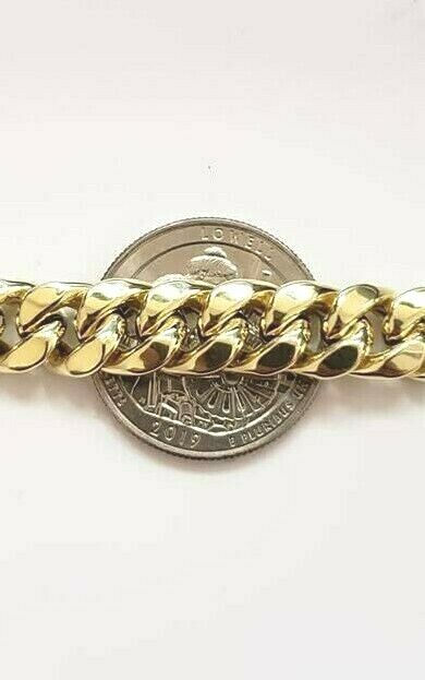 10k Gold 9mm Cuban Link Bracelet 7.5" Men's Box Lock REAL 10kt Thick Miami Cuban - Image 8