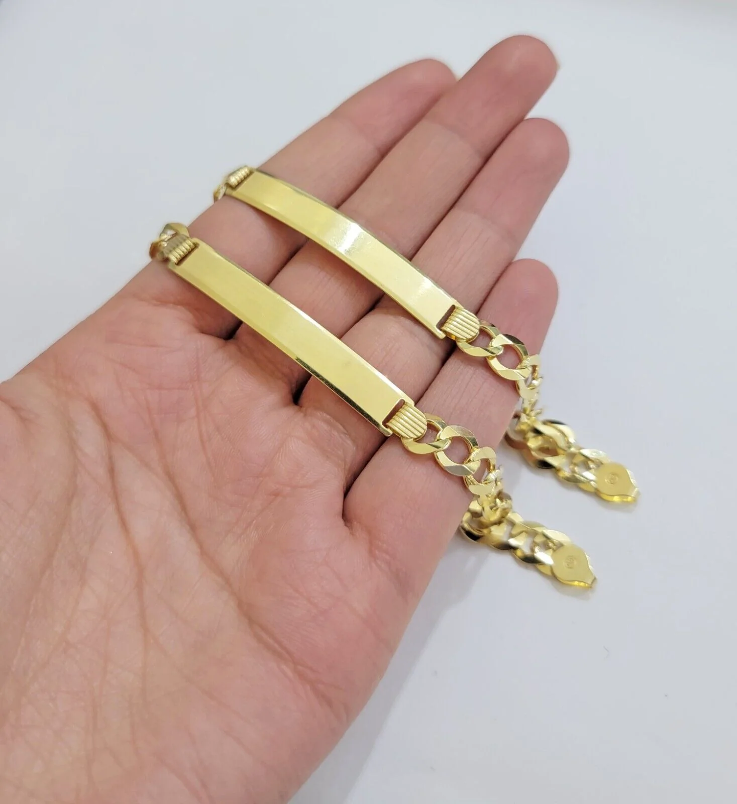 10k Gold Bracelet ID Cuban Curb Link SOLID 10kt Yellow Gold 7mm 8 Inches REAL - Image 3