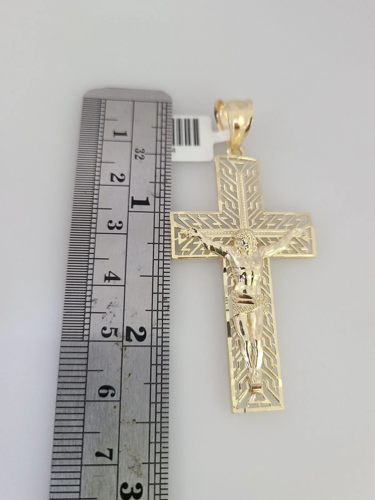 10k Gold Byzantine Chain Necklace Cross Charm Pendant SET REAL 10kt 3mm - Image 3