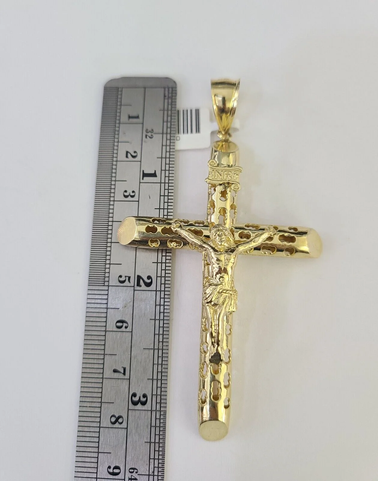 10k Gold Byzantine Necklace Jesus Cross Charm 20-30 inches 6mm SET Chain Pendant - Image 2