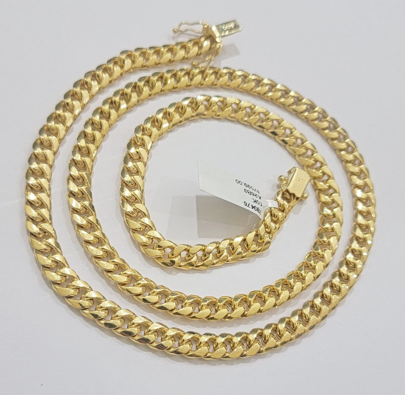 10k Gold Chain necklace 6mm Miami Cuban Link 20" - 26 Inch REAL 10kt Yellow Gold