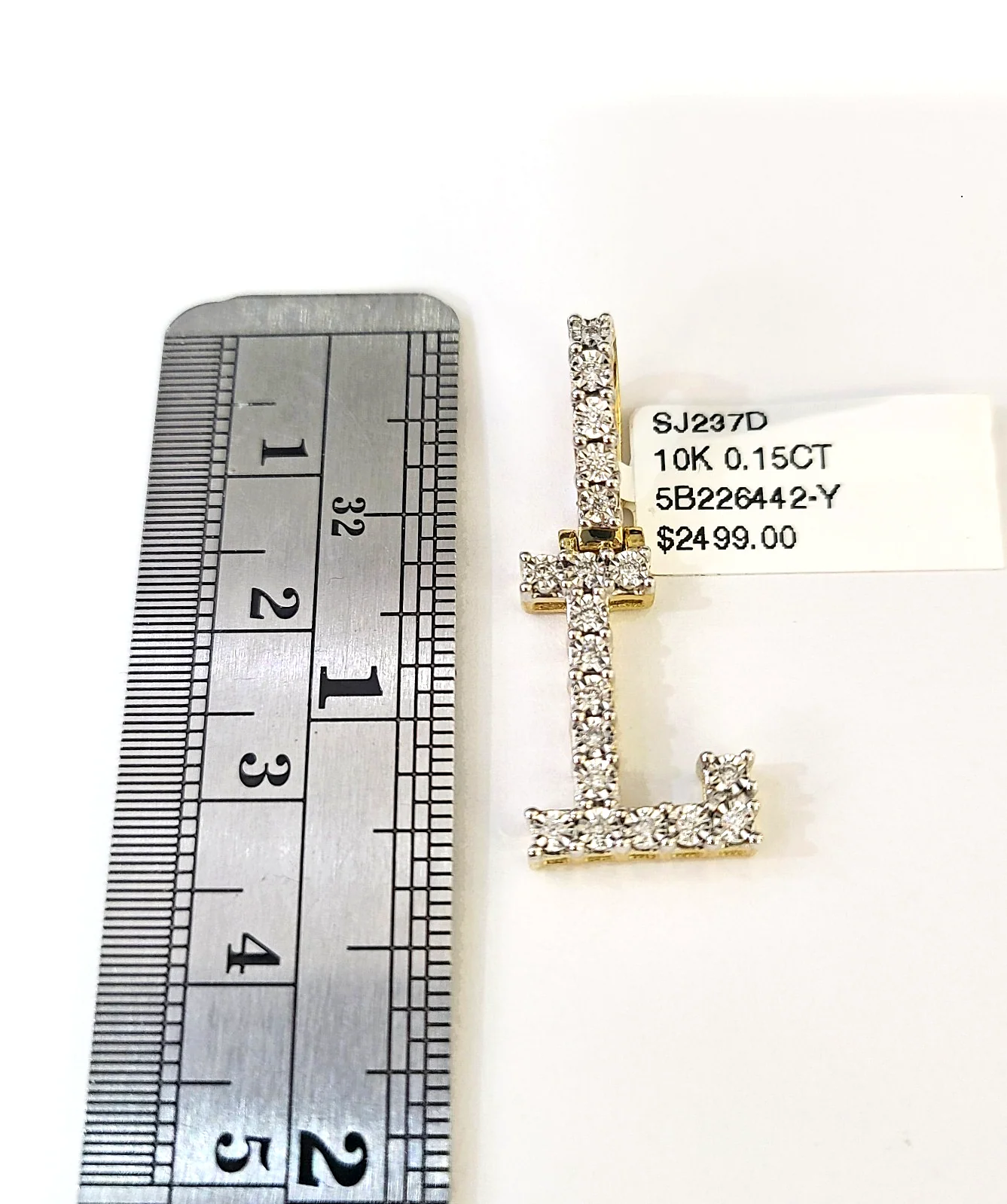 10k Gold Chain Necklace Cuban Curb L Diamond Initial Pendant Set 3mm 20"-30" - Image 2