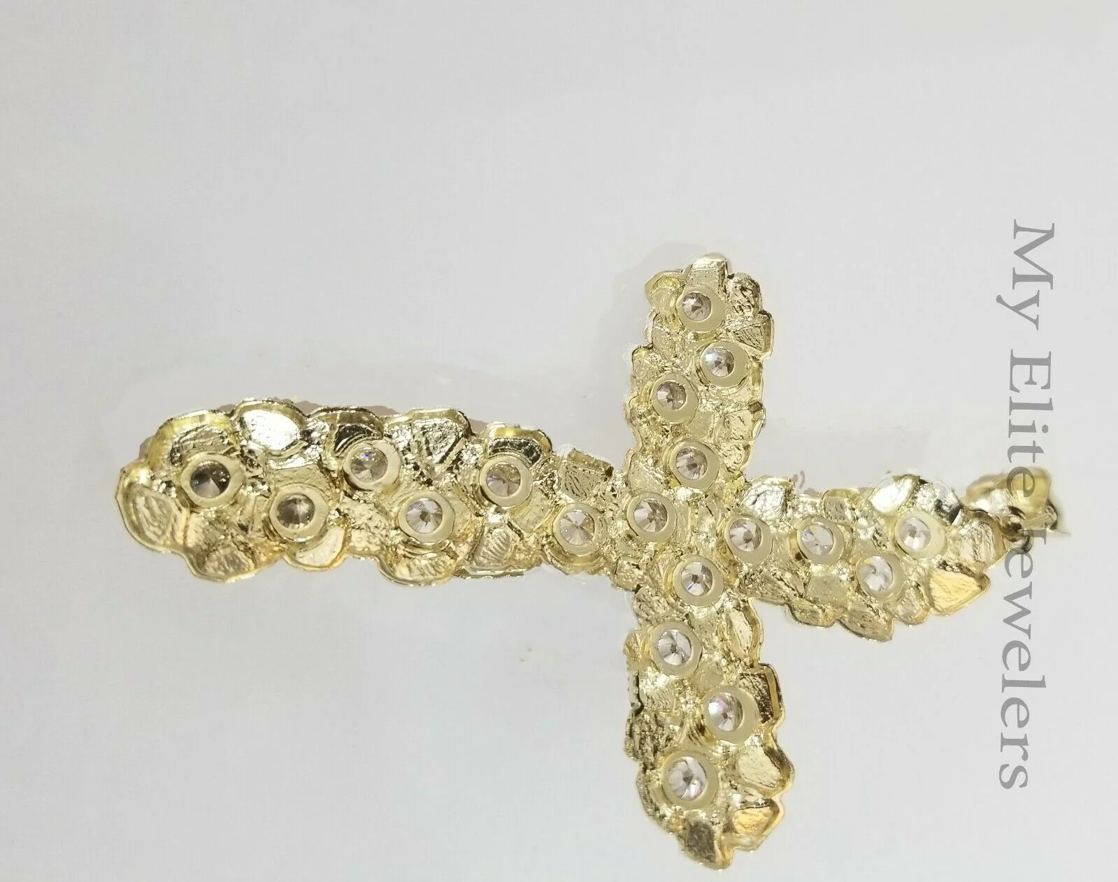 10k Gold Cross Pendant Men's 3.5 Inch long10kt Yellow Gold Jesus Crucifix, REAL - Image 7