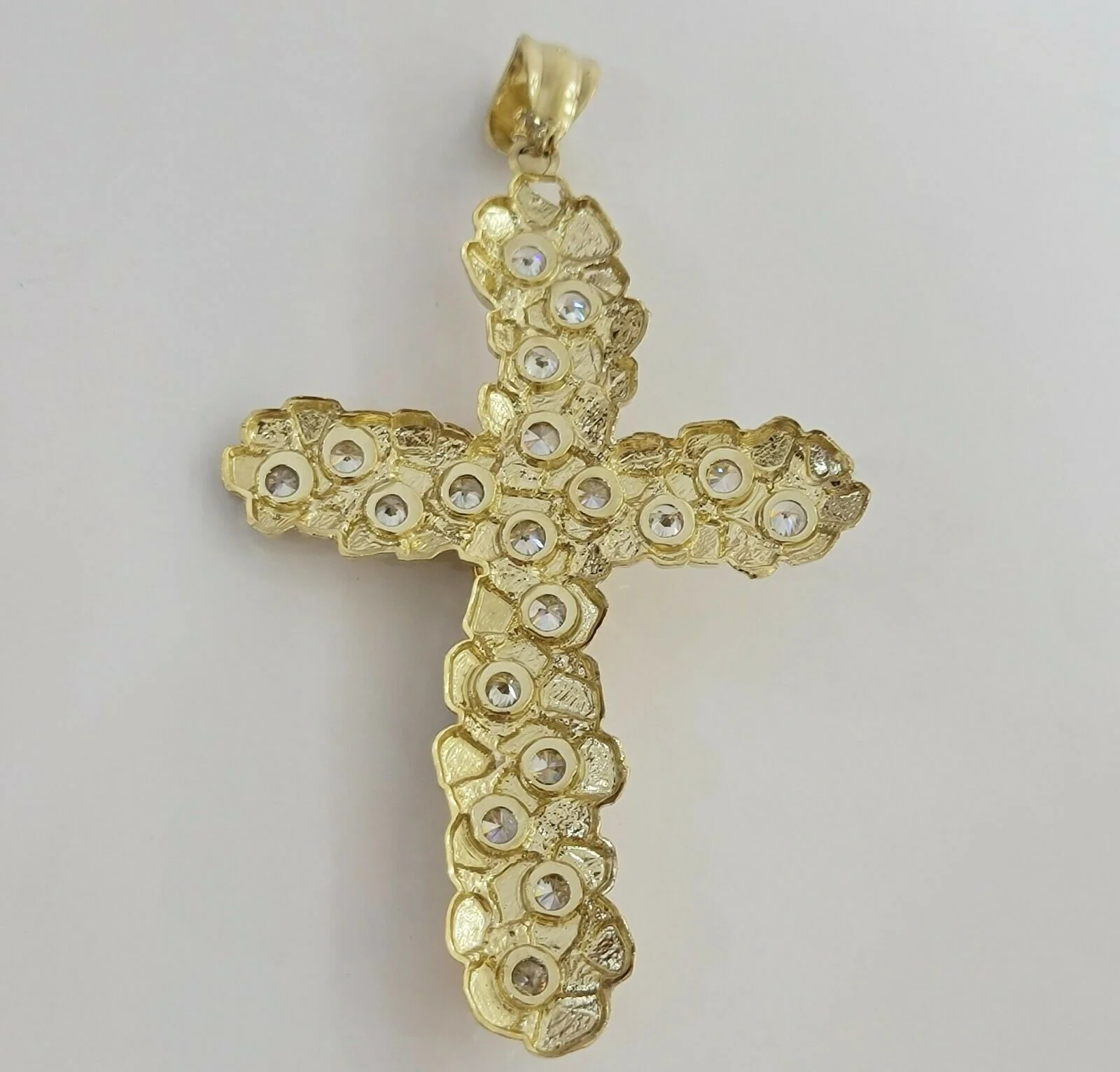 10k Gold Cross Pendant Men's 3.5 Inch long10kt Yellow Gold Jesus Crucifix, REAL - Image 8