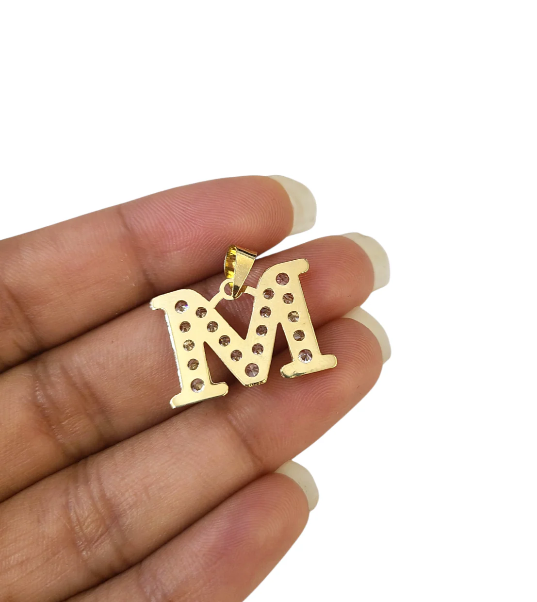 10k Gold Cuban Curb Chain Necklace M Initial Alphabet Pendant Charm 3mm Necklace - Image 8