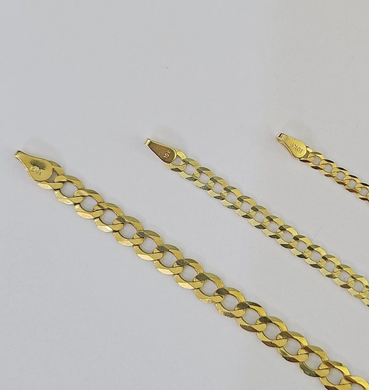 10k Gold Cuban Curb Necklace Chain 3mm 4mm 5mm 18-28 Inches 10kt Yellow Real - Image 2