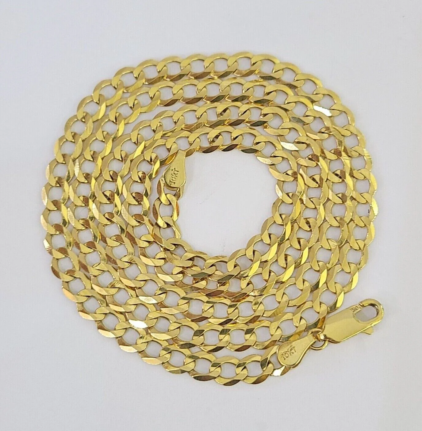 10k Gold Cuban Curb Necklace Chain 3mm 4mm 5mm 18-28 Inches 10kt Yellow Real - Image 8