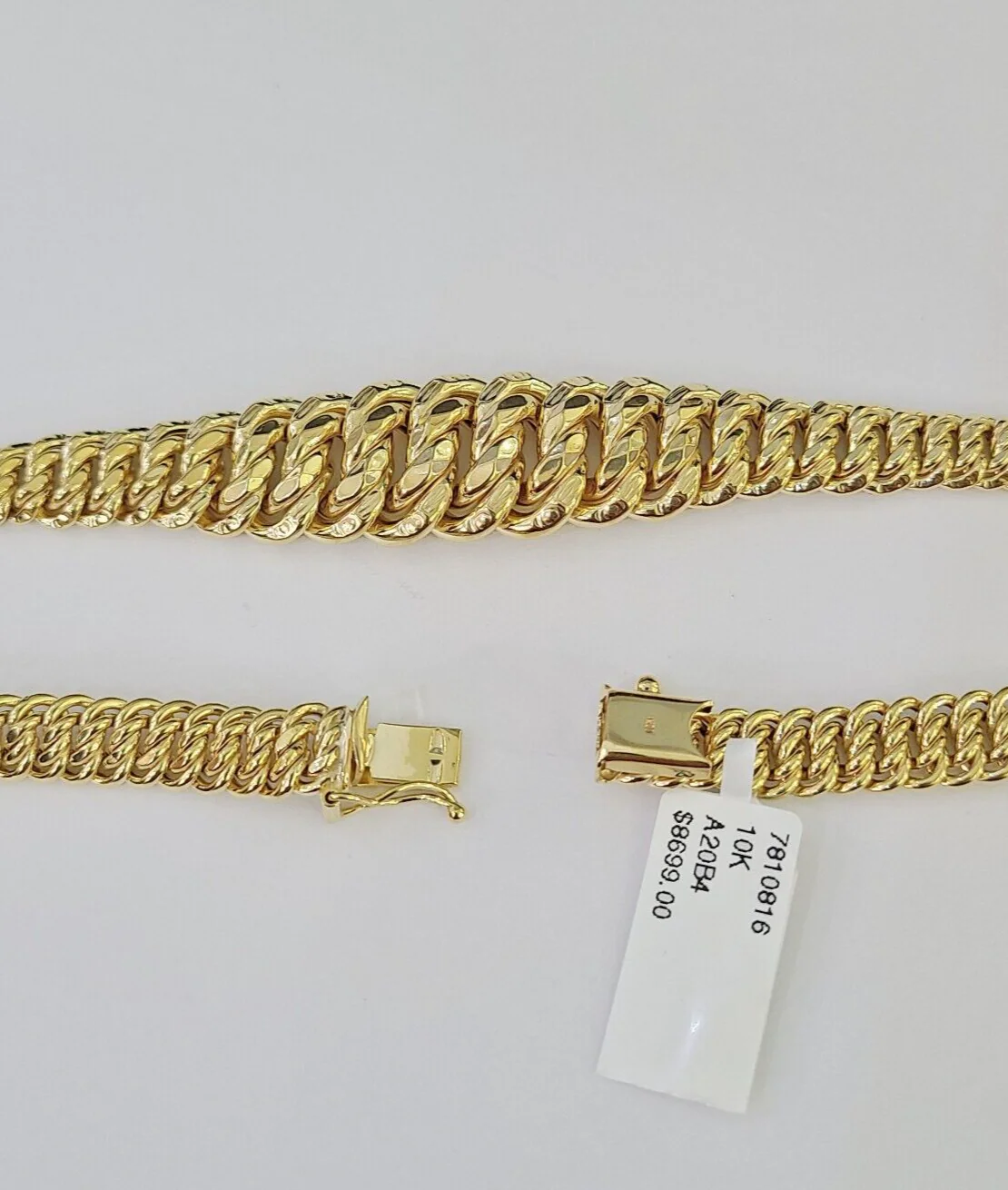 10K Gold Flat Byzantine Link Princesa Necklace 7mm 18" inch Real Yellow Chain - Image 6