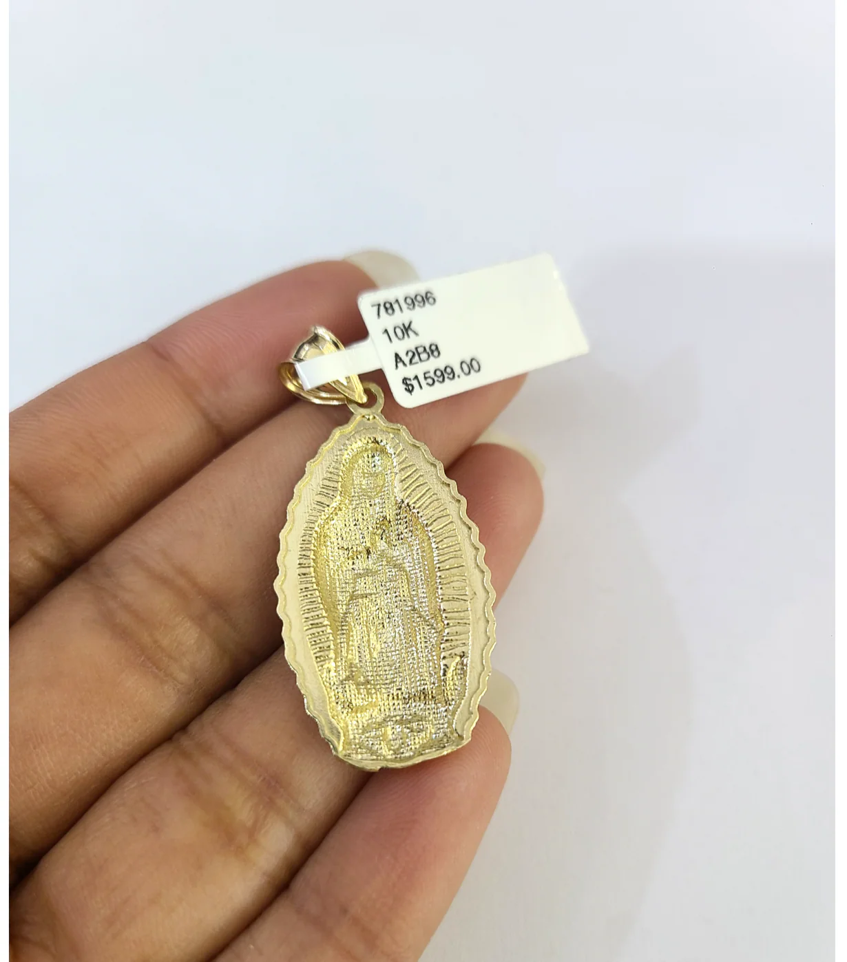 10k Gold Franco Necklace Chain Virgin Mary Charm 2.5mm 18"-26" Pendant SET - Image 6