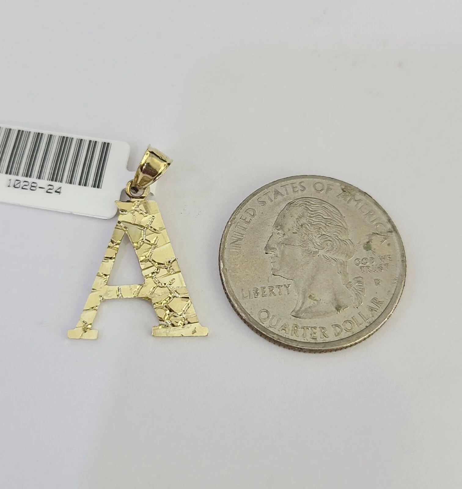 10k Gold Initial A Charm Rope Chain 16"-26" 2.5mm SET Necklace Alphabet Pendant - Image 5