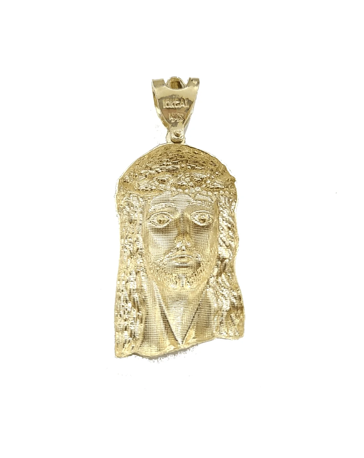 10k Gold Jesus Head Charm Rope Chain Necklace 6mm 20'' Set & Pendant 10kt REAL - Image 2