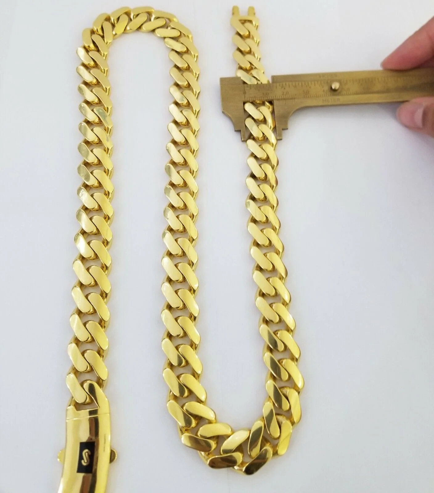 10k Gold Men Royal Monaco Link Chain 26inch 15mm Gold ,10kt Real gold necklace - Image 4