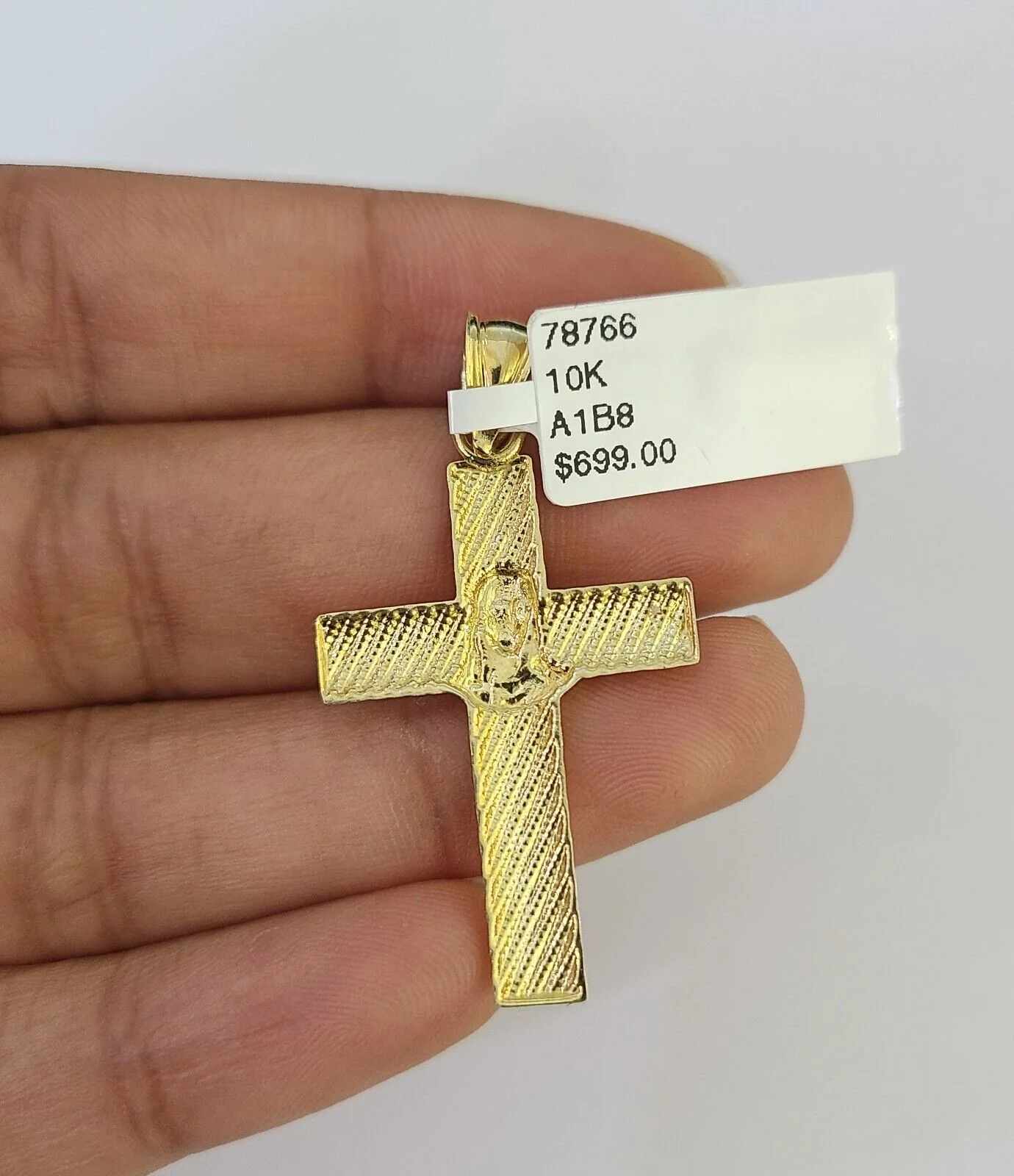 10K Gold Miami Cuban Chain Jesus Cross 18"-28" 3mm REAL Pendant Necklace SET - Image 7