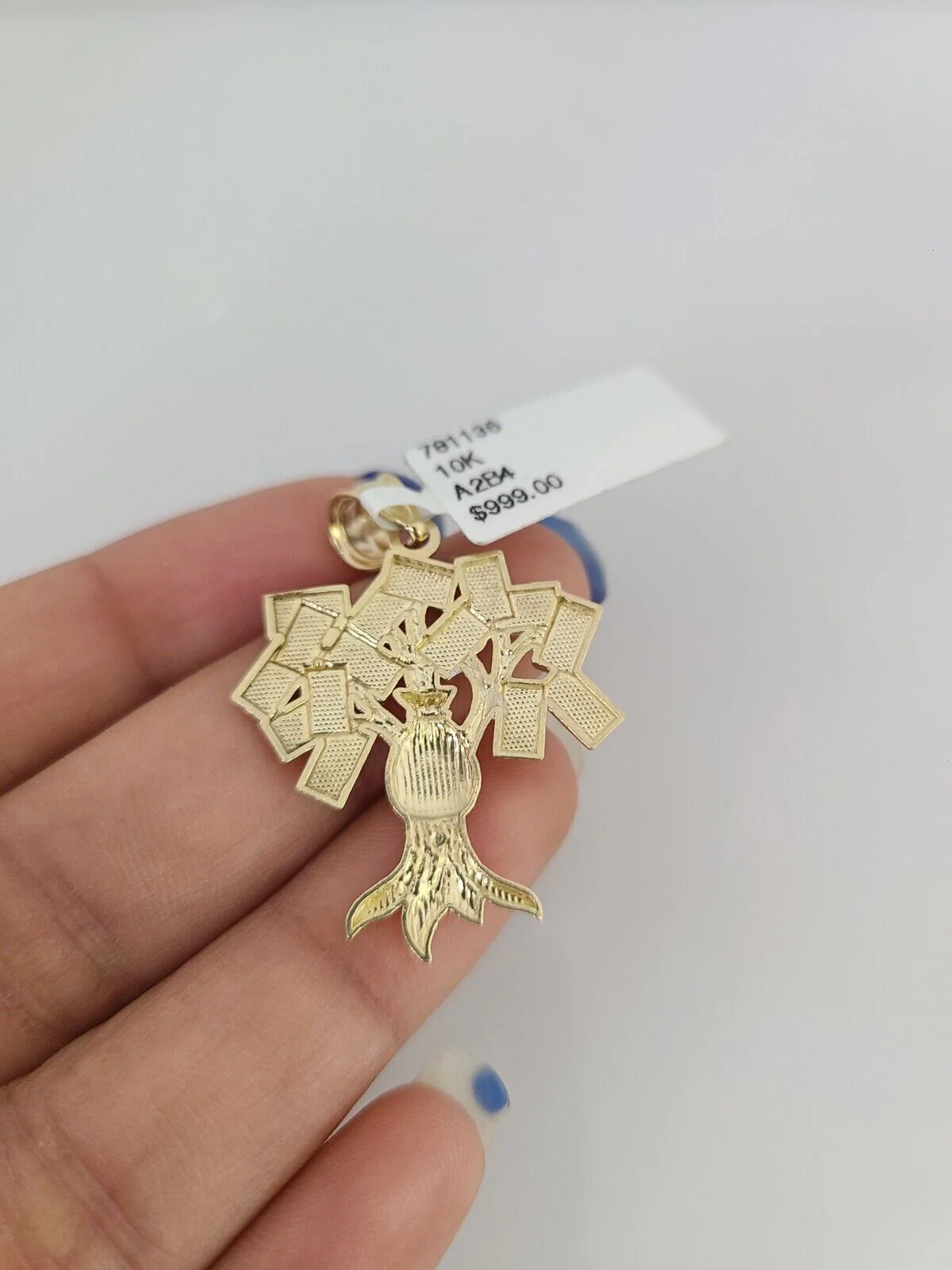 10k Gold Miami Cuban Chain Money Tree Charm Pendant 3mm 18-28in Necklace Set - Image 5