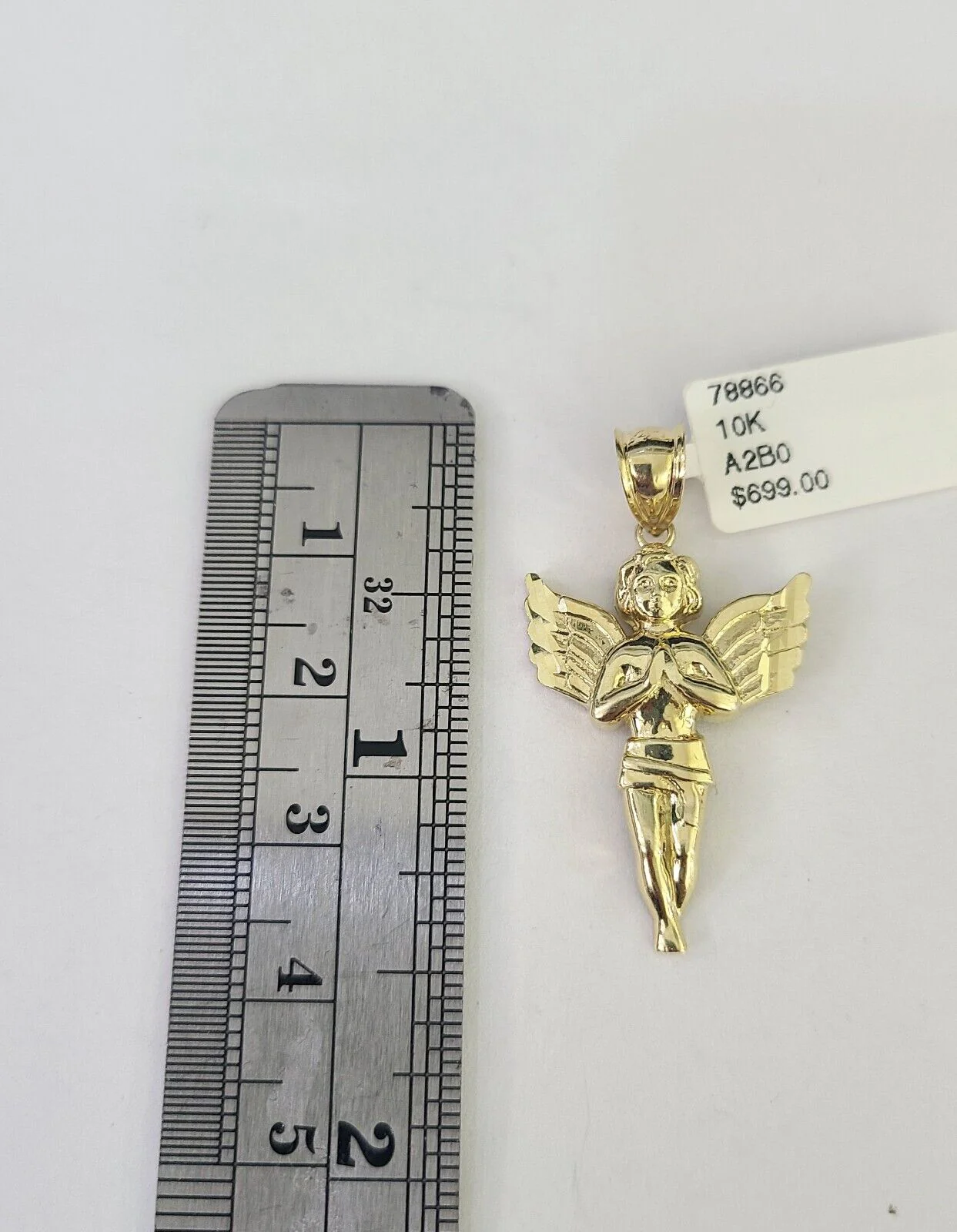 10K Gold Miami Cuban Chain Praying Angel Charm 18"-30" 3mm REAL Pendant - Image 3