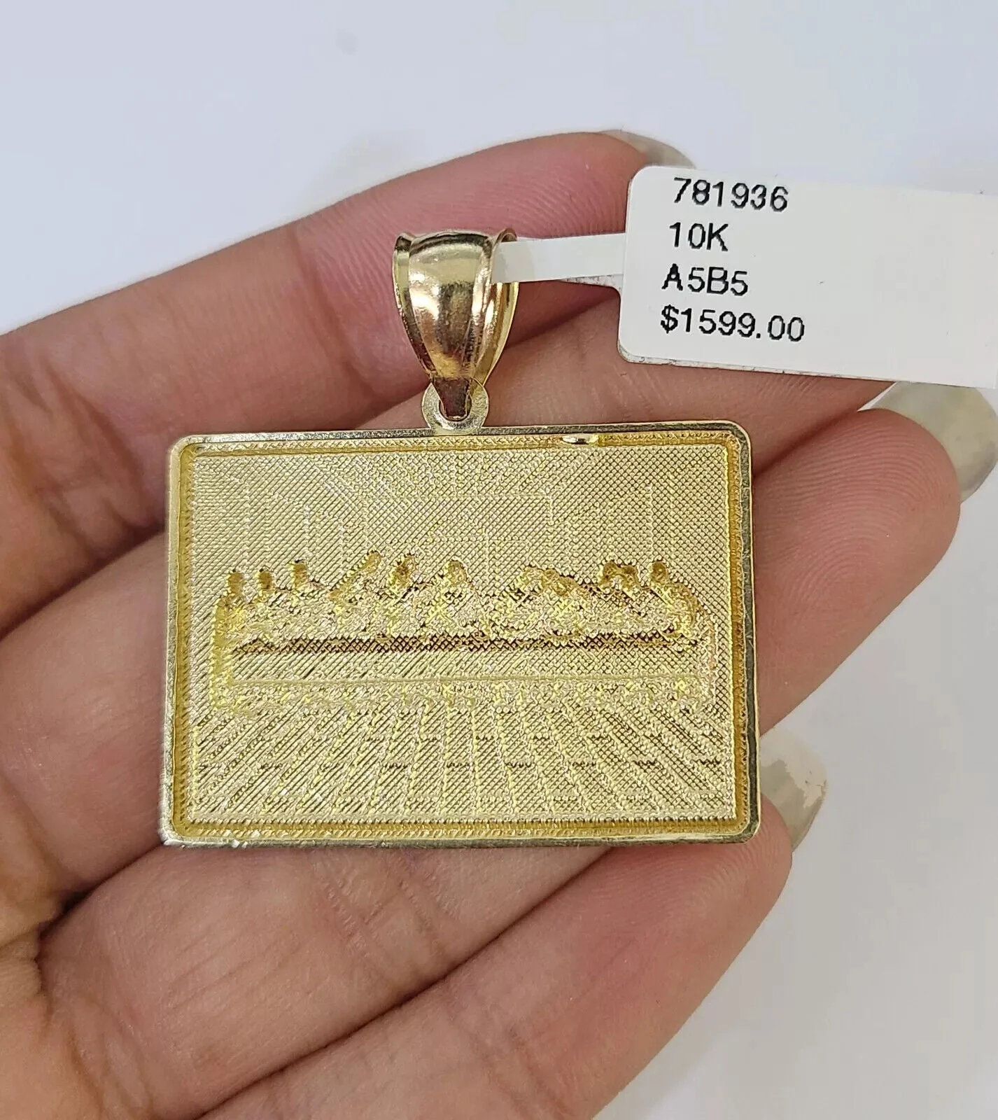 10k Gold Miami Cuban Link Chain Necklace 5mm & Last Supper Charm Pendant 18"-26" - Image 5