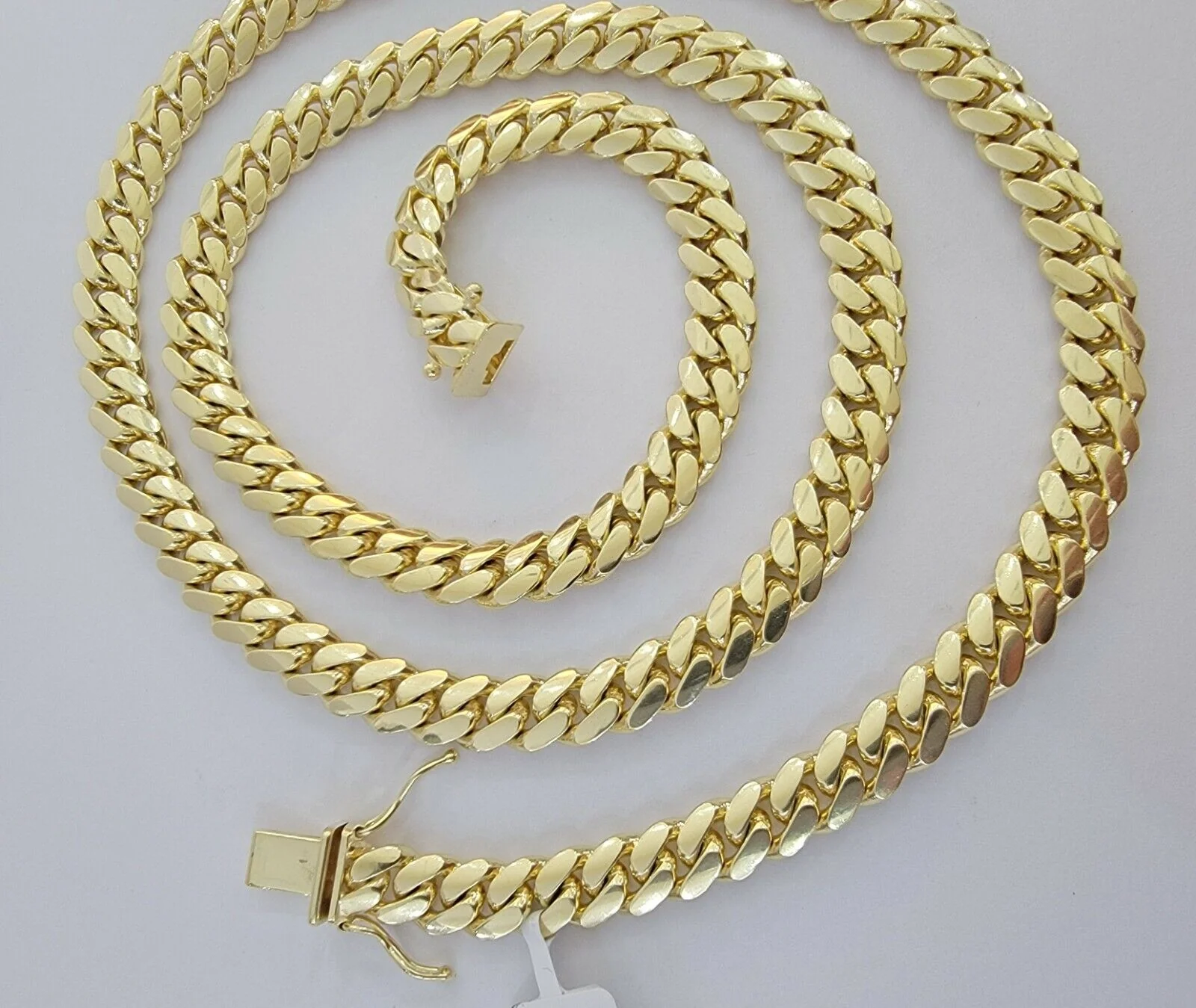 10k Gold Miami Cuban Link Chain Necklace 7mm 26" Box Lock, Real 10k Yellow Gold - Image 3