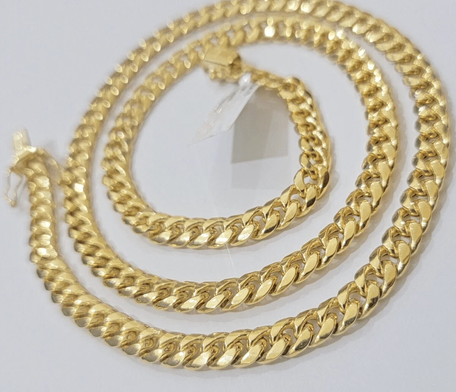 10k Gold Necklace 7mm 22 Inch Miami Cuban Link Chain REAL 10kt yellow Gold Men's - Image 3