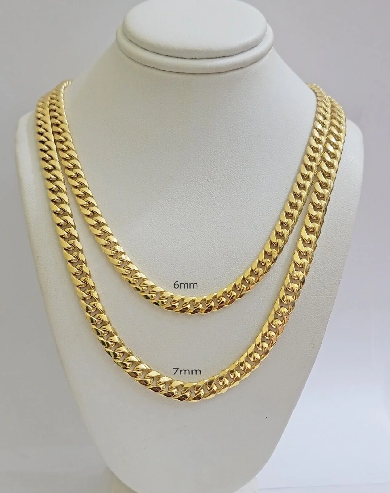 10k Gold Necklace 7mm 24 Inch Miami Cuban Link Chain REAL 10kt yellow Gold Men's - Image 5