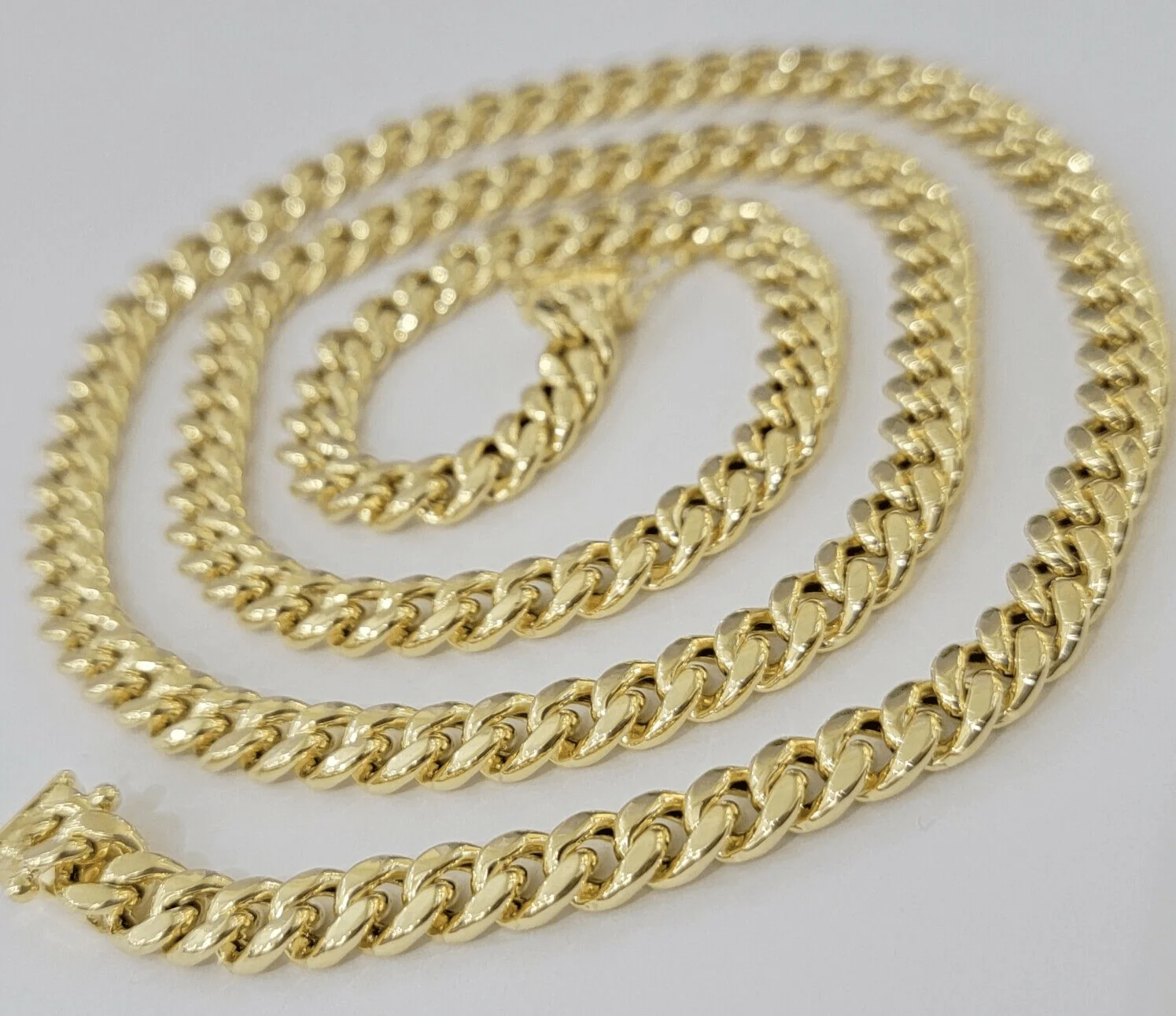 10k Gold Necklace 7mm 24 Inch Miami Cuban Link Chain REAL 10kt yellow Gold Men's - Image 7