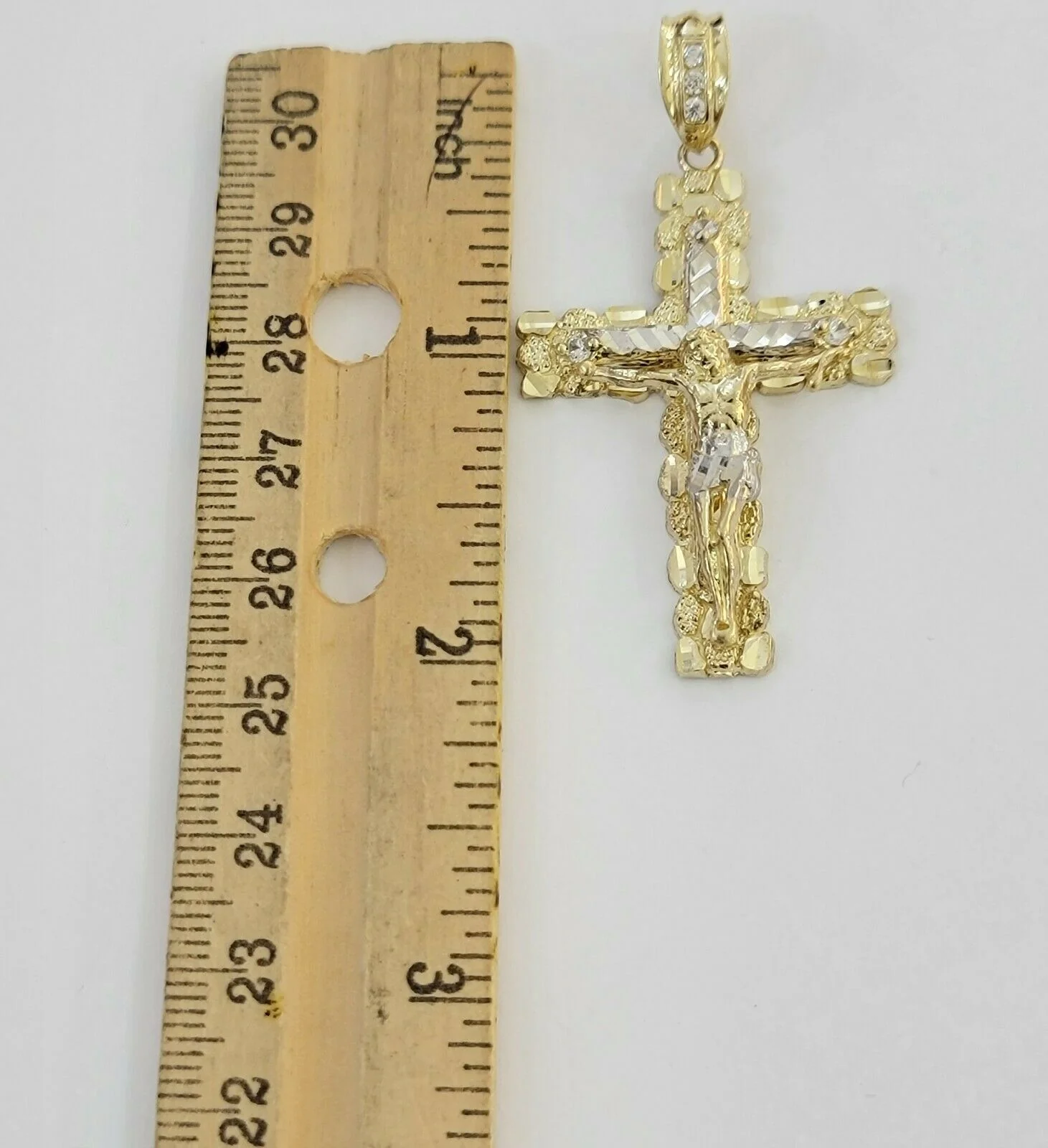 10k Gold Pendant charm Jesus cross crucifix 4" 3" 2" 1.5" Men women Real 10kt - Image 8