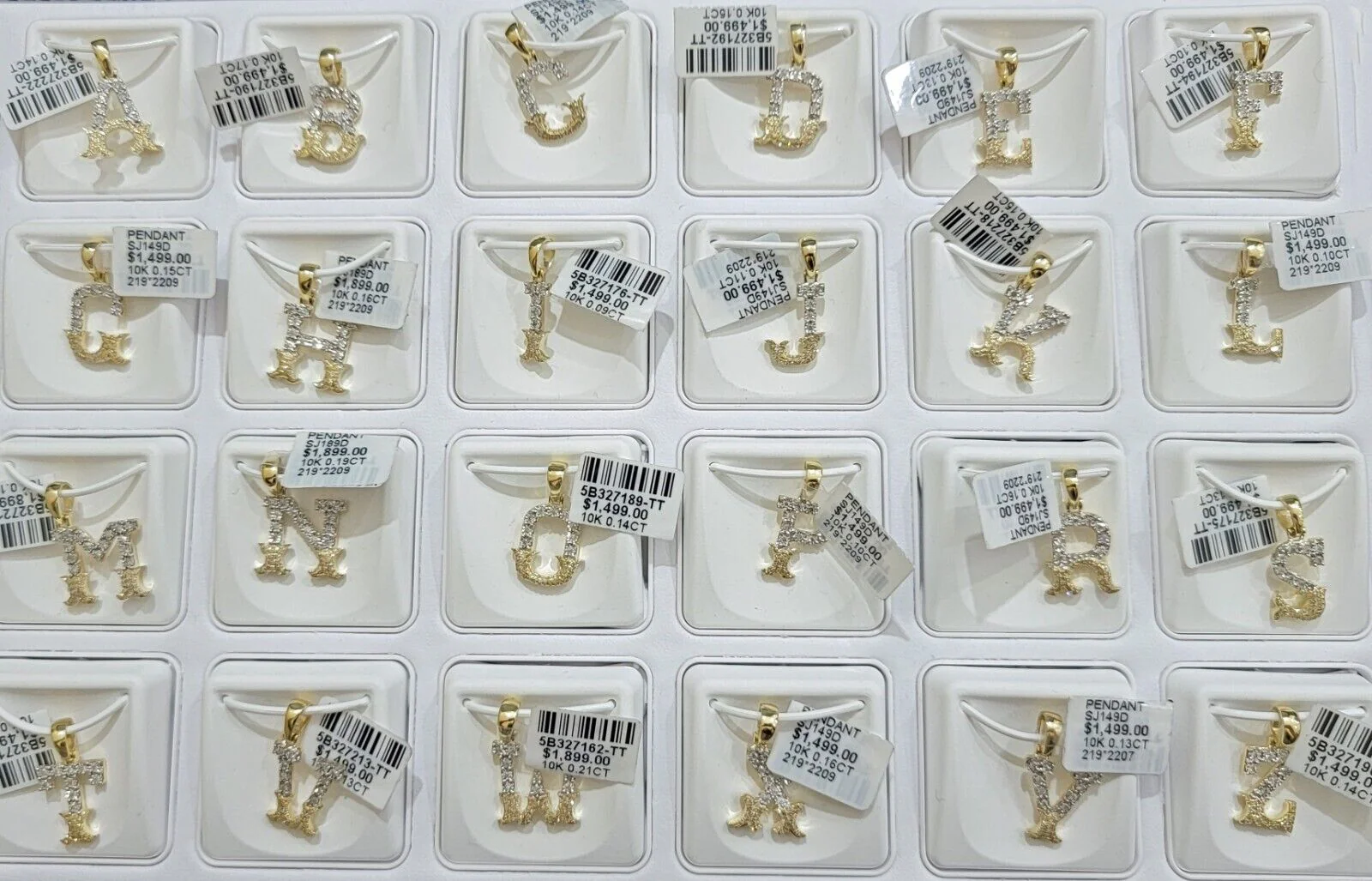 10k Gold Pendant Initial Charm Natural Diamond A-Z Alphabet 10K Yellow Gold REAL - Image 18