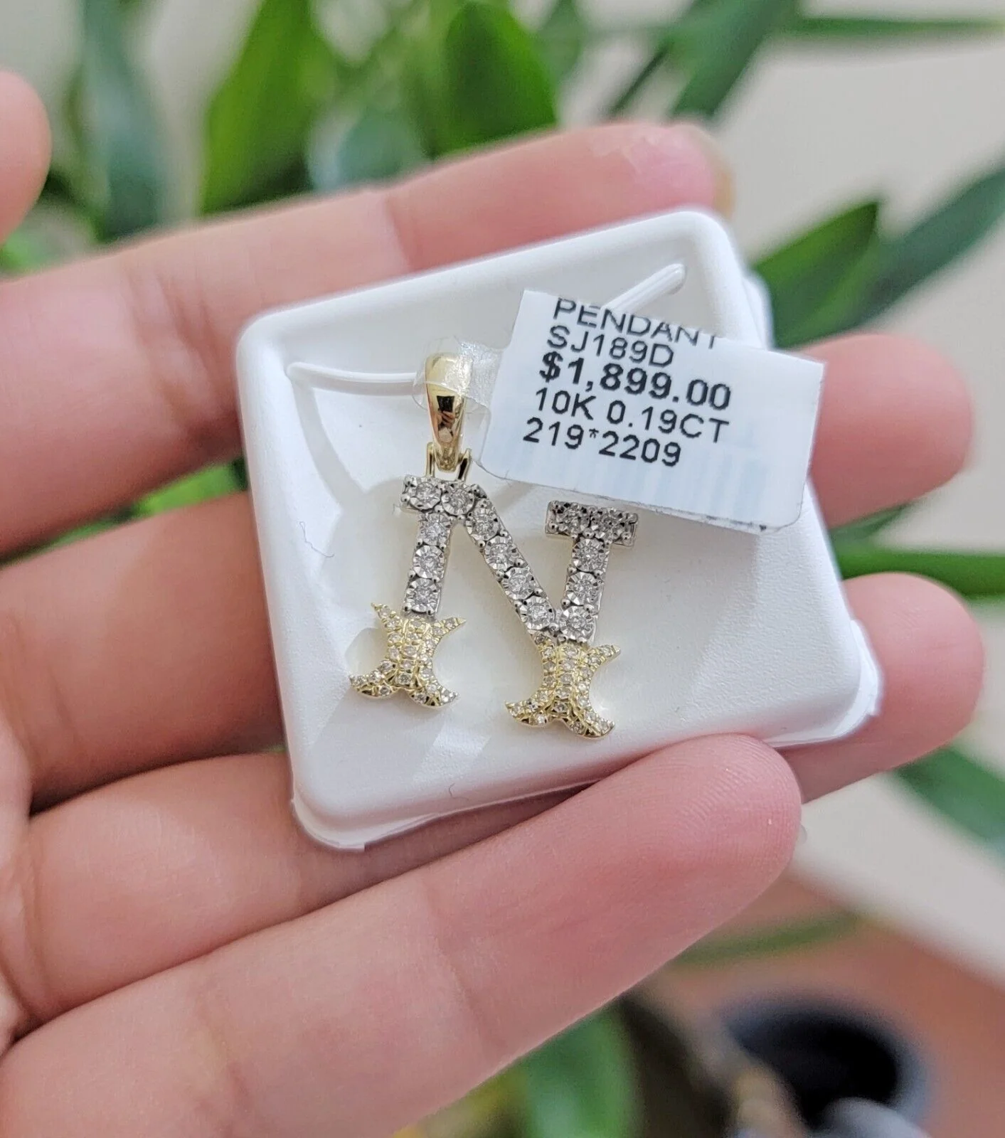 10k Gold Pendant Initial Charm Natural Diamond A-Z Alphabet 10K Yellow Gold REAL - Image 7