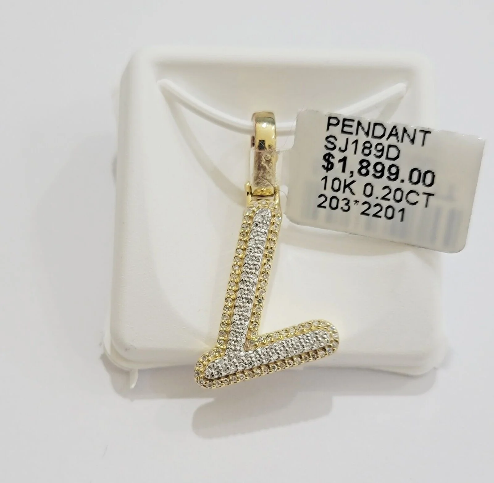10k Gold Pendant Natural Diamond Initial Charm A-Z Alphabet 10K Yellow Gold REAL - Image 6