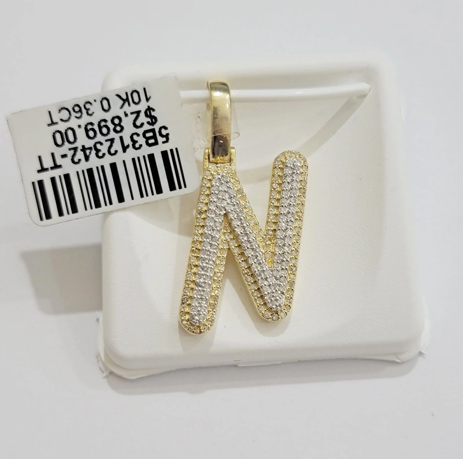 10k Gold Pendant Natural Diamond Initial Charm A-Z Alphabet 10K Yellow Gold REAL - Image 8